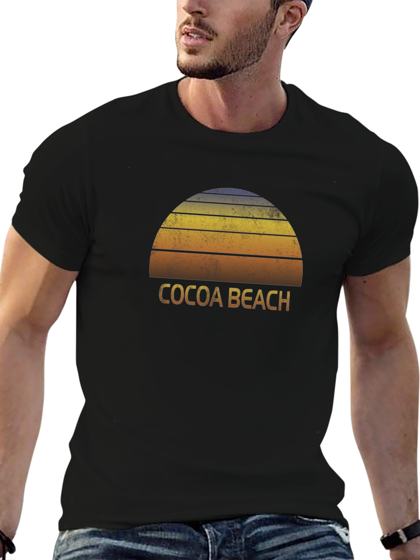 Cocoa Beach Retro Sunset Graphic Tee