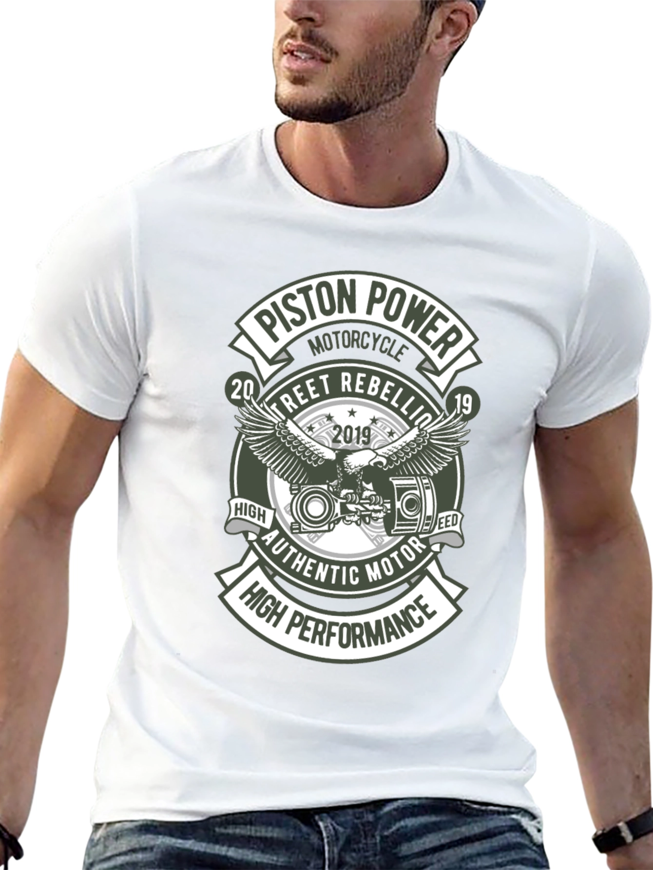 Piston Power Motorcycle T-Shirt - Street Rebellion