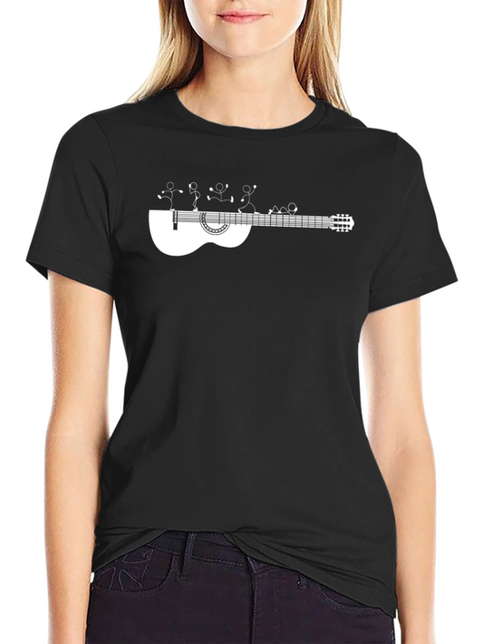 Acoustic Guitar Stick Figure Tee - Cool Music Lover Shirt