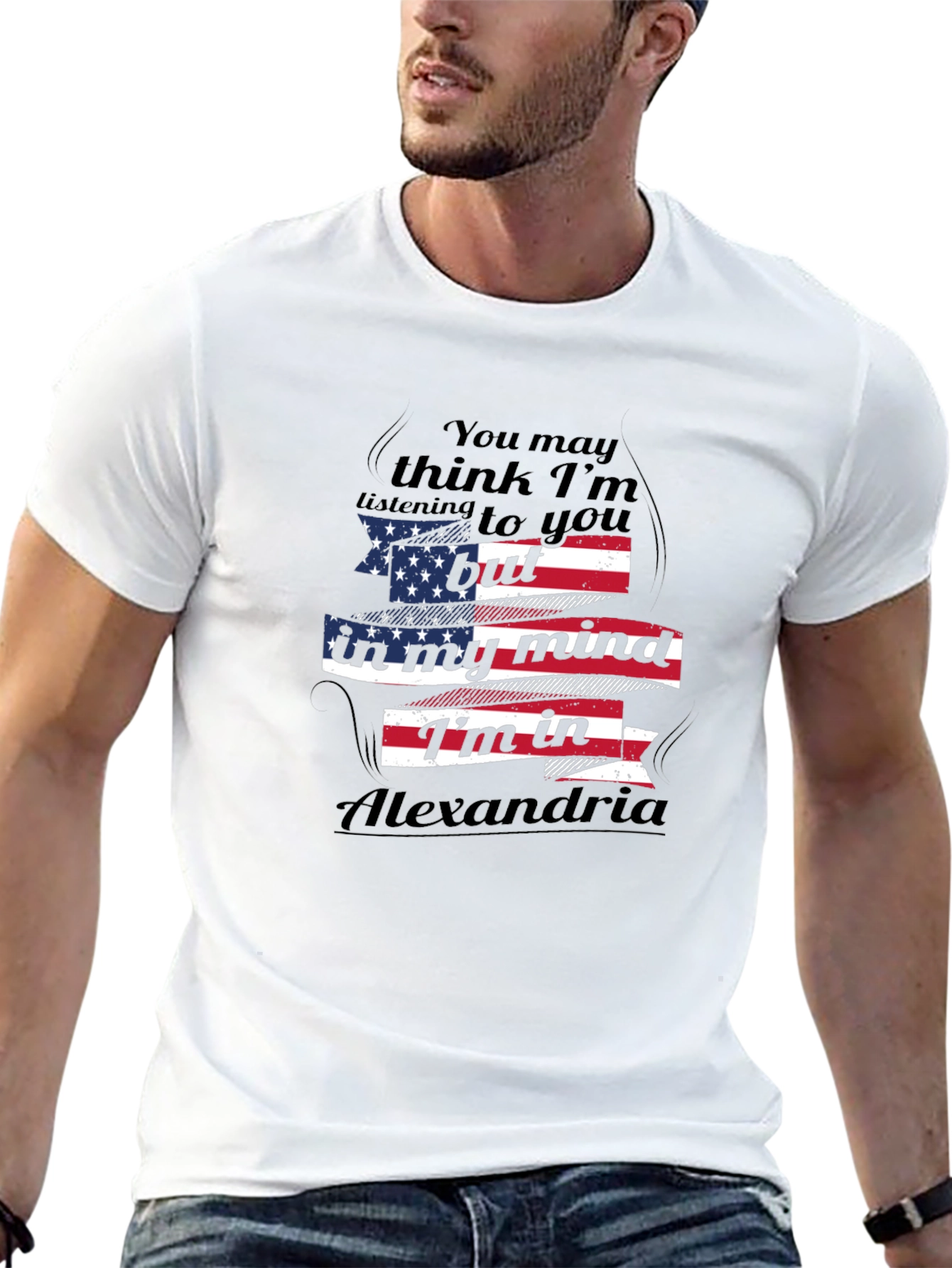 Alexandria T-Shirt American Flag Novelty