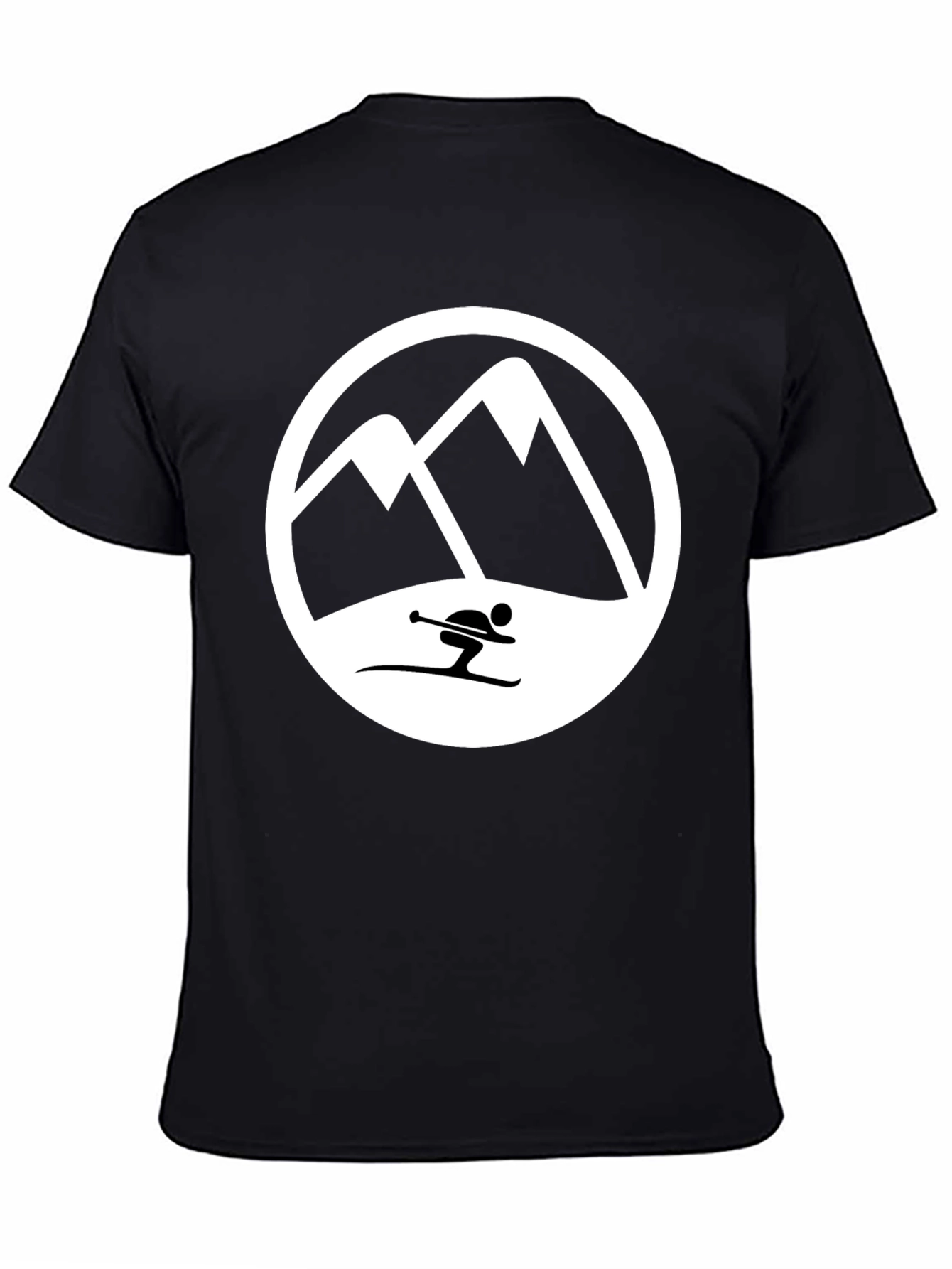 Mountain Skier T-Shirt - Black Graphic Tee