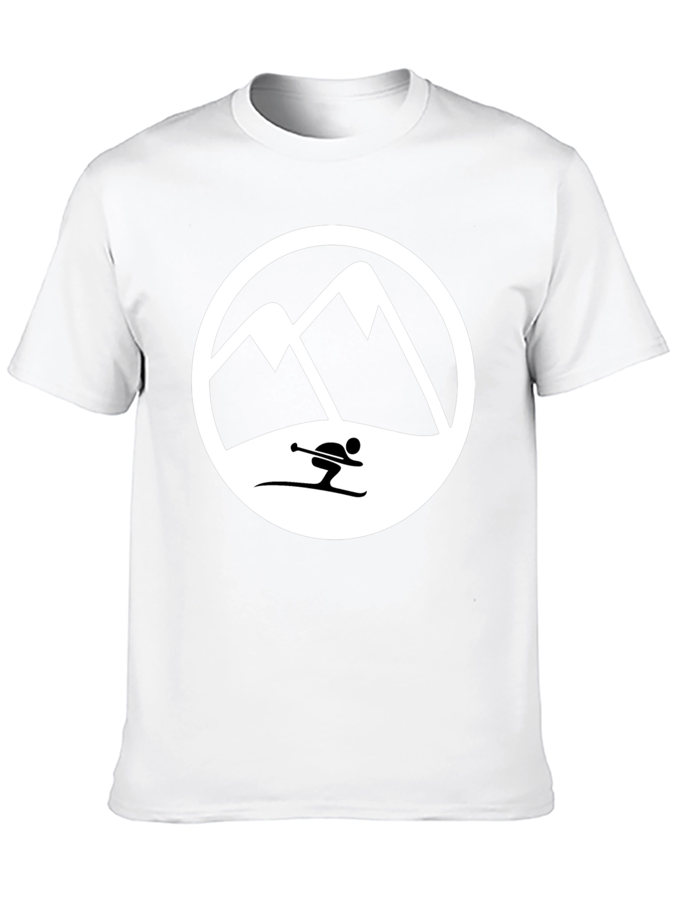 Mountain Skier T-Shirt - Black Graphic Tee