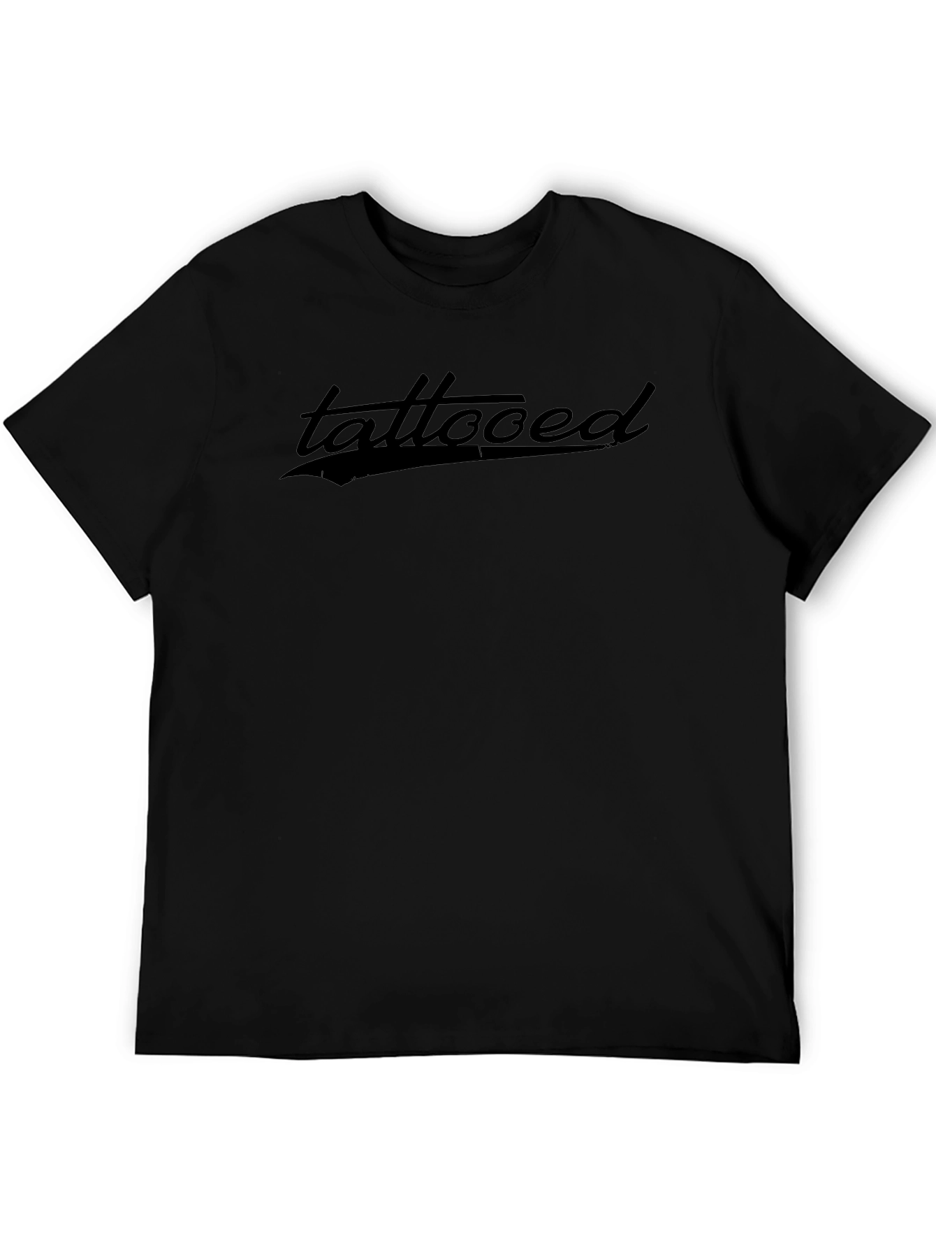 Tattooed Graphic Print Black T-Shirt