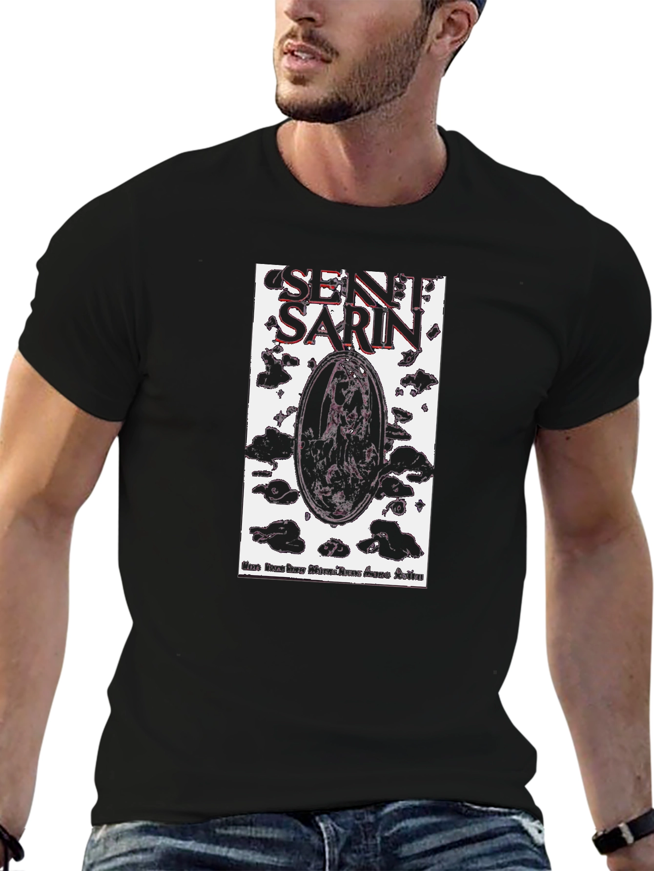 Sentient Sarin Graphic Tee - Black Cotton