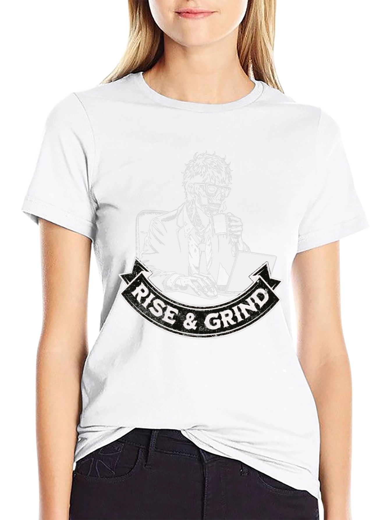 Rise and Grind Skeleton Graphic T-Shirt