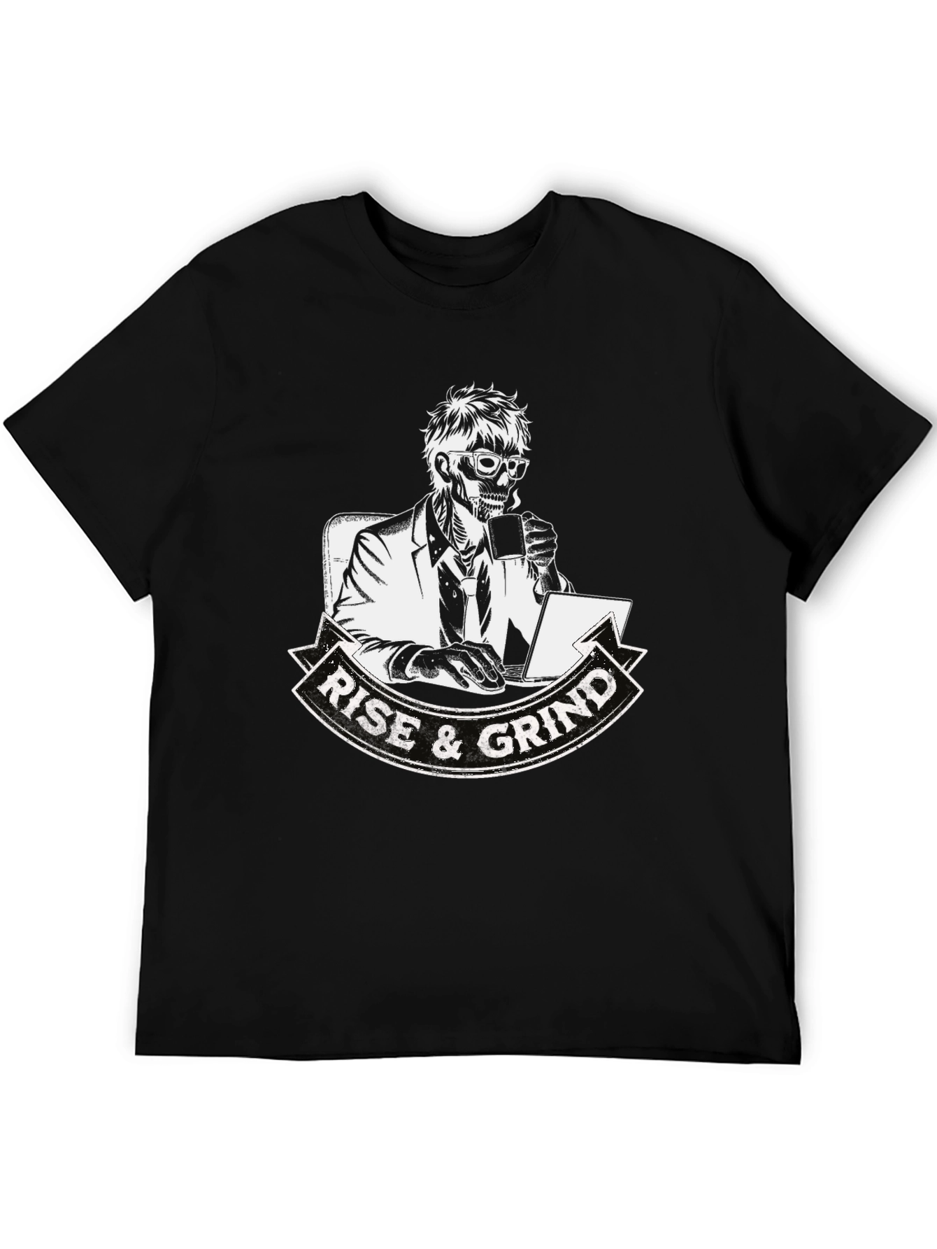 Rise and Grind Skeleton Graphic T-Shirt