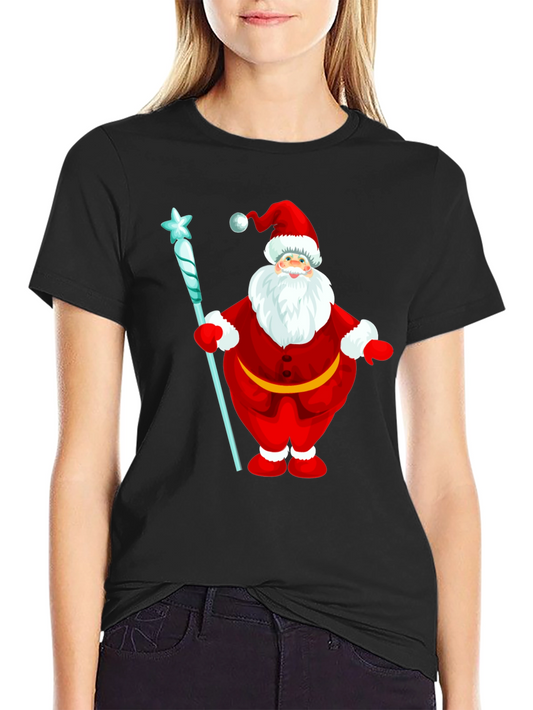 Festive Santa Claus Graphic T-Shirt - Holiday Cheer