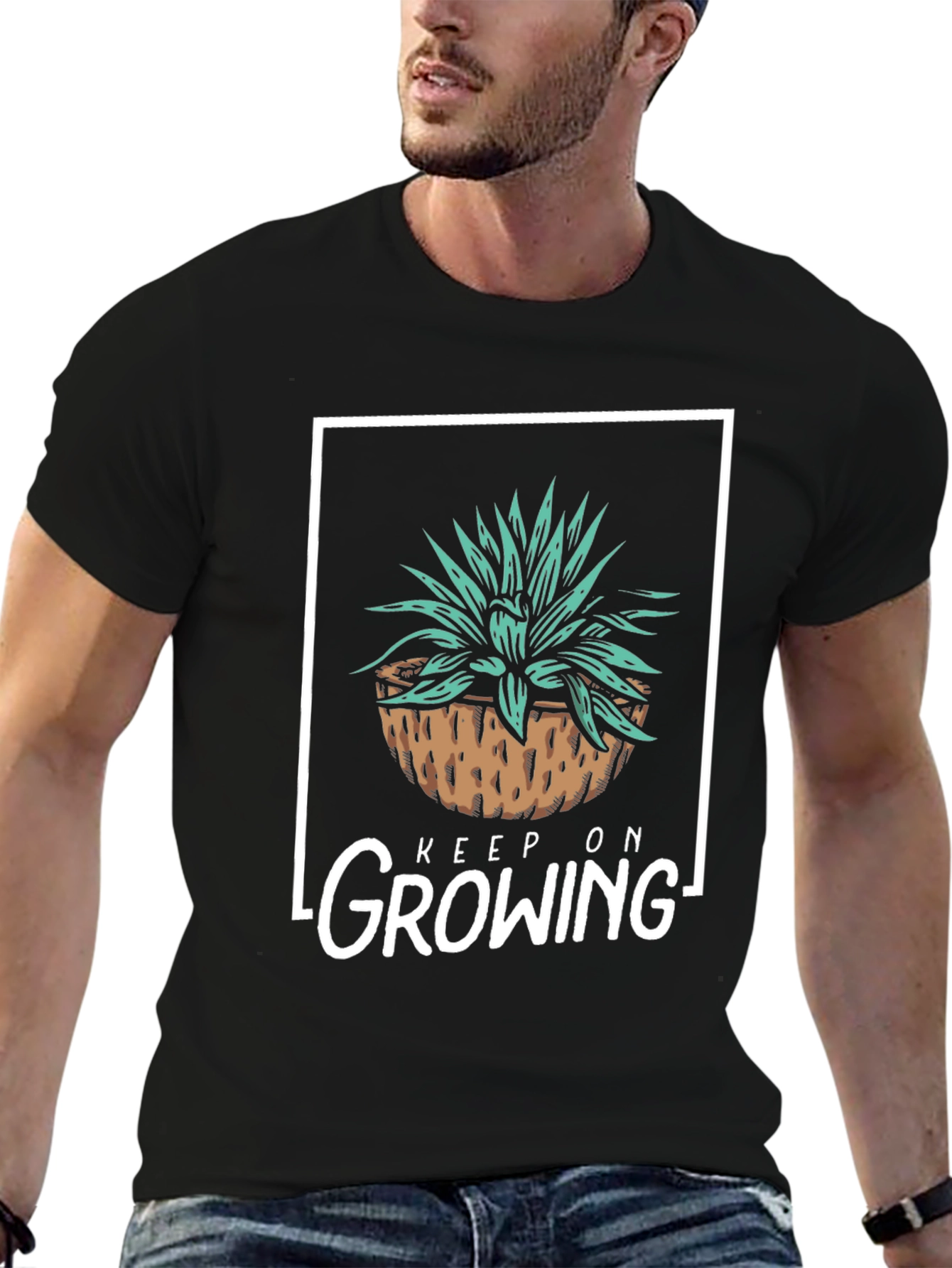 Keep On Growing T-Shirt - Black Graphic Tee