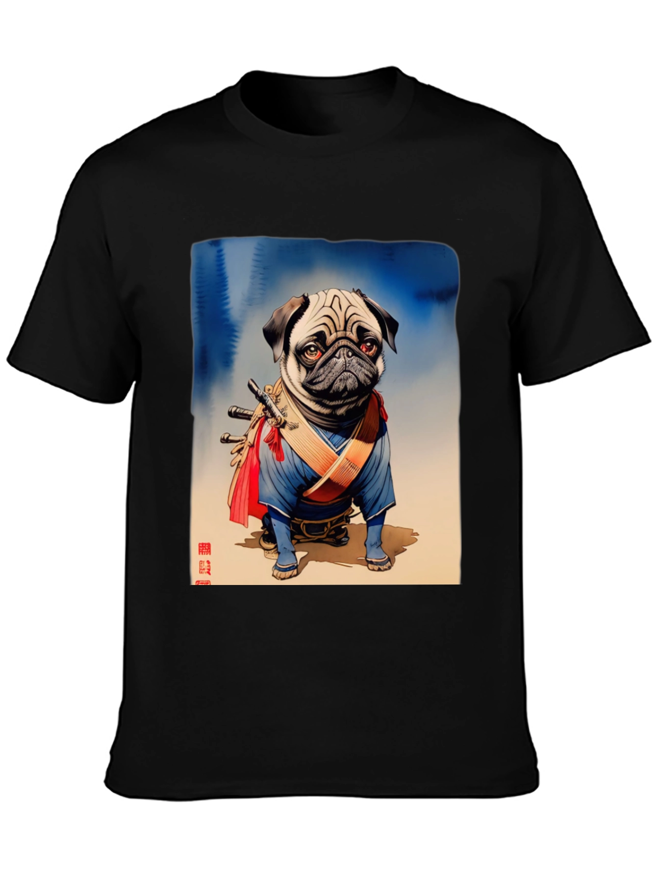 Pug Samurai Graphic Tee