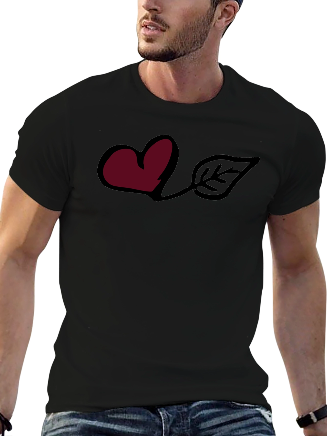 Heart & Leaf Graphic Tee - Stylish Comfort