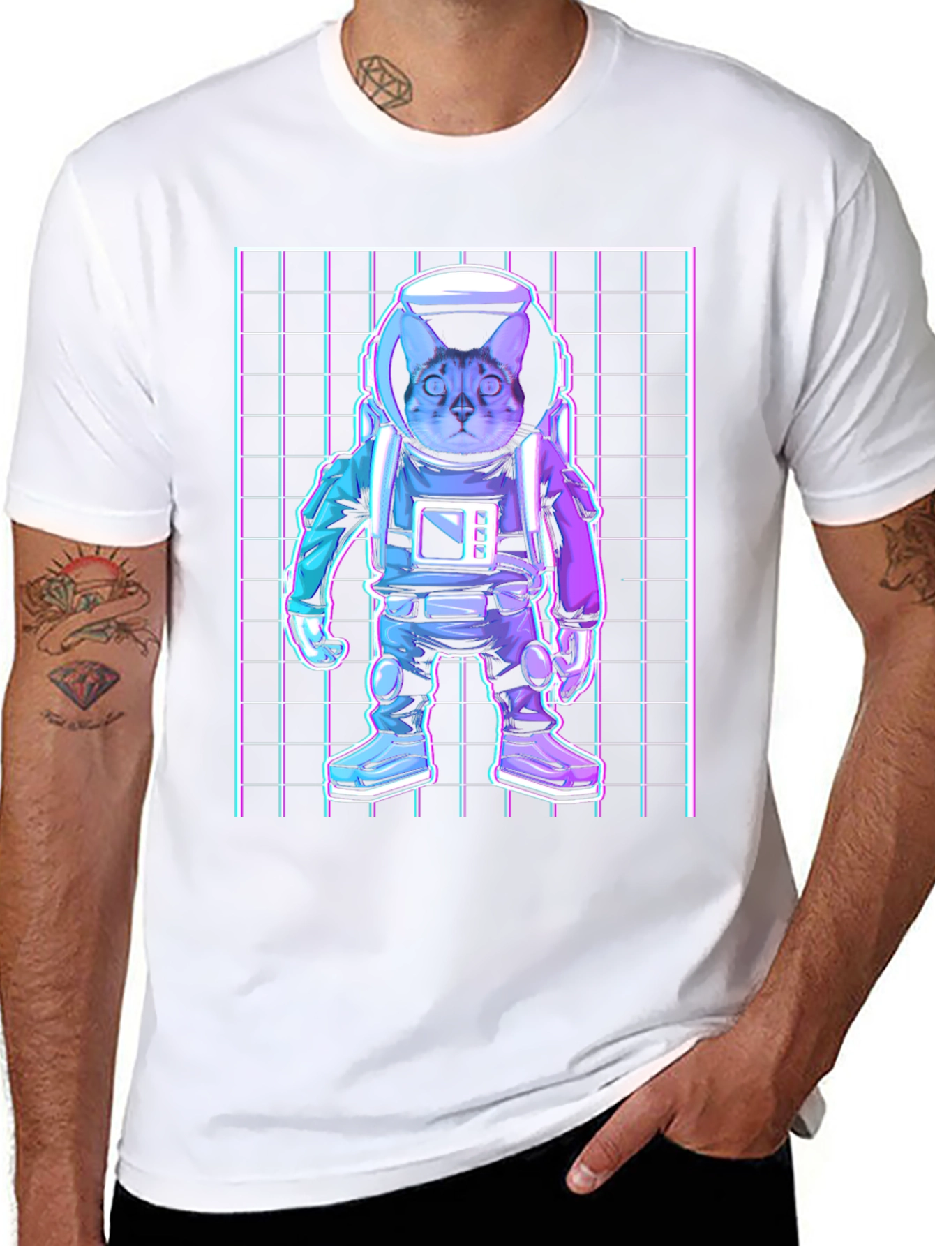 Cat Astronaut Graphic T-Shirt