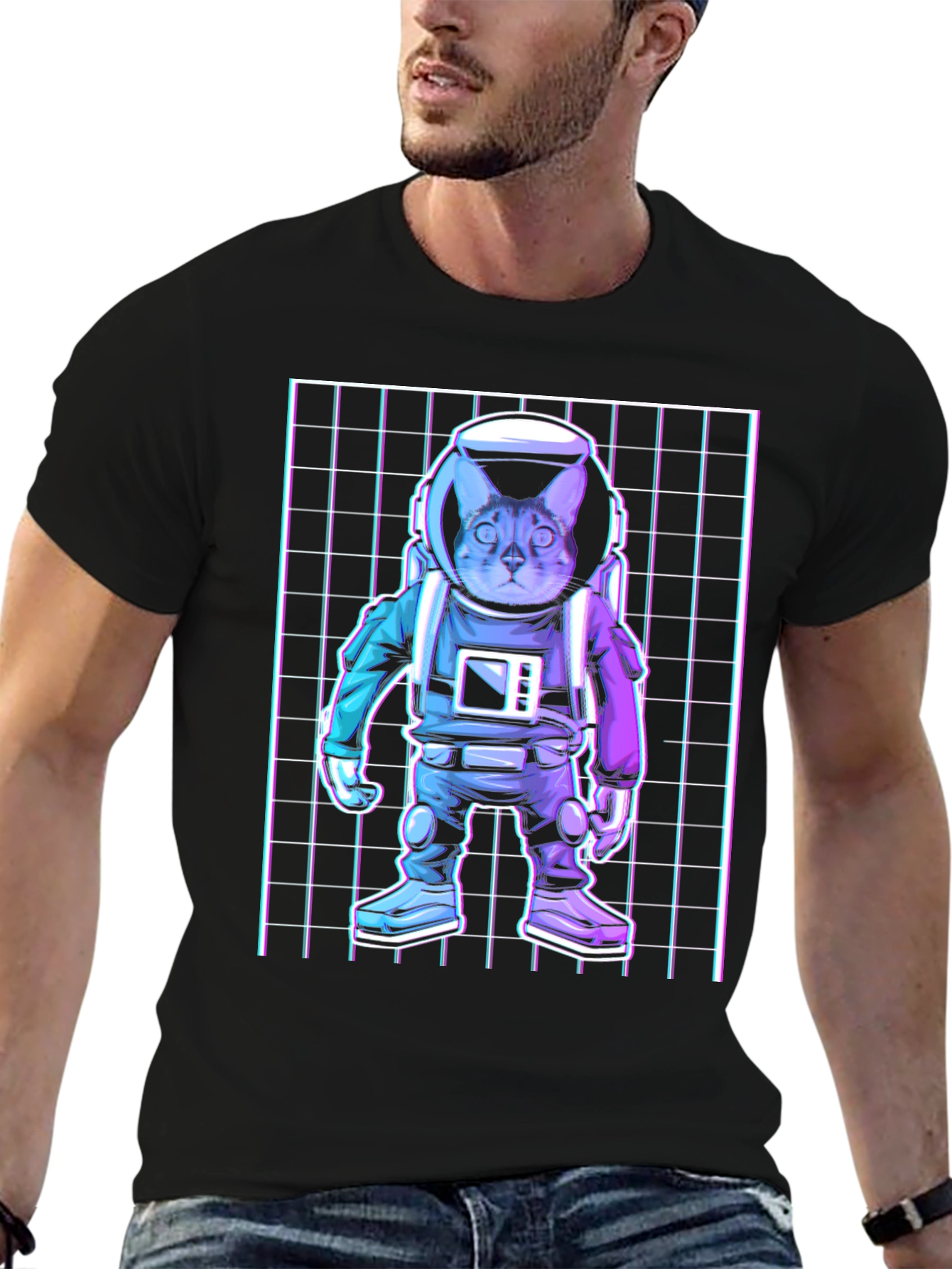 Cat Astronaut Graphic T-Shirt