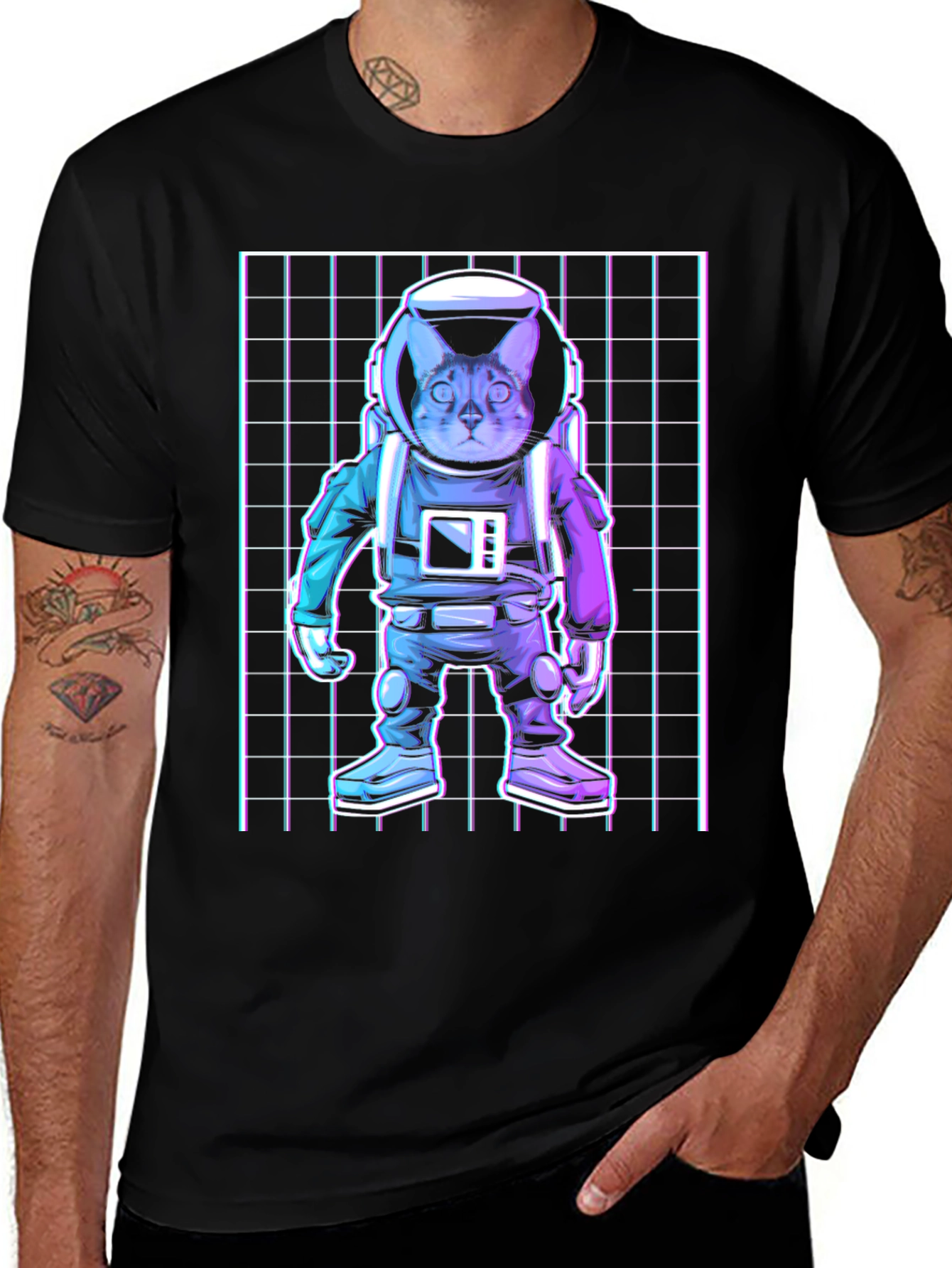 Cat Astronaut Graphic T-Shirt