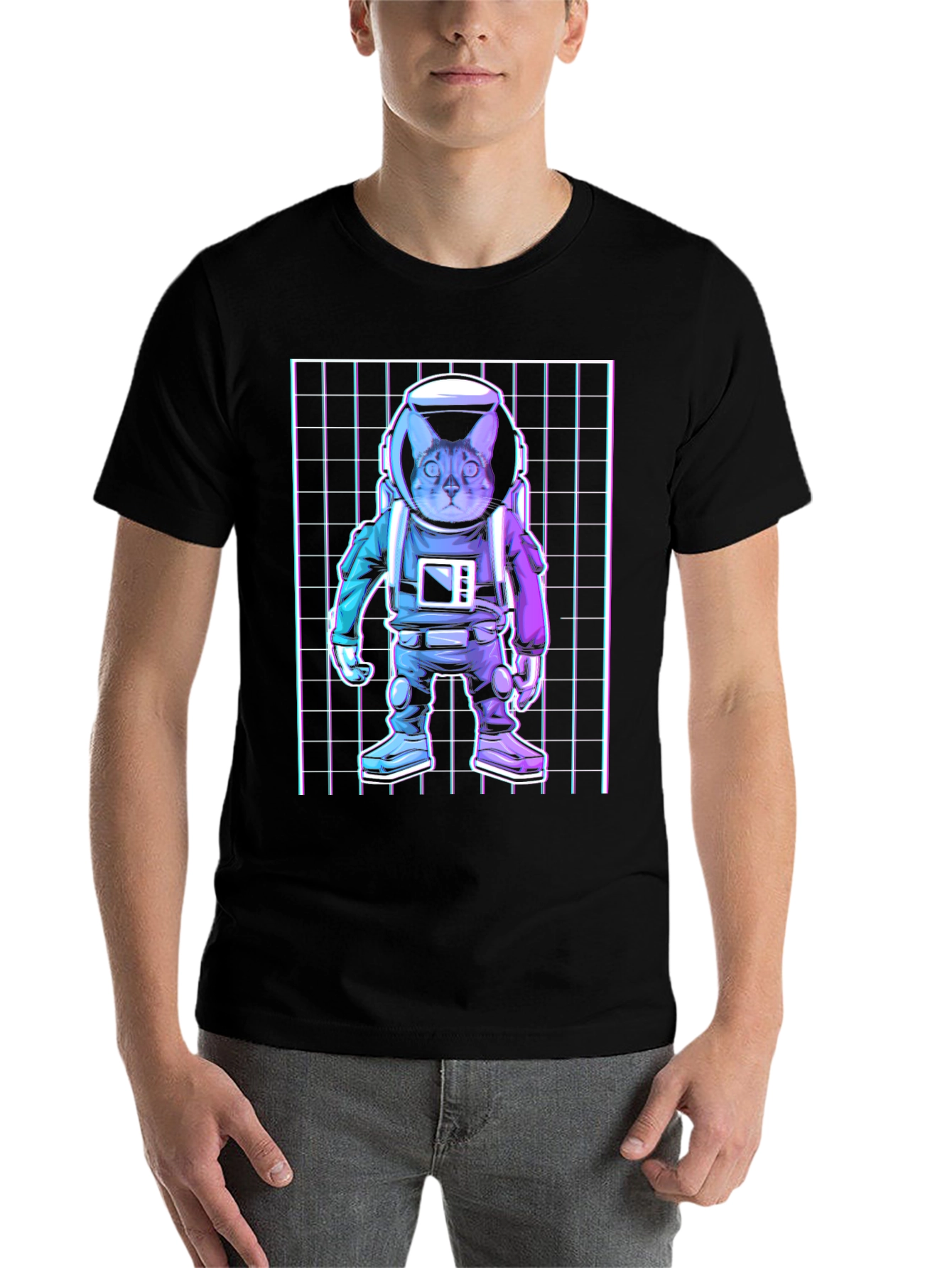 Cat Astronaut Graphic T-Shirt