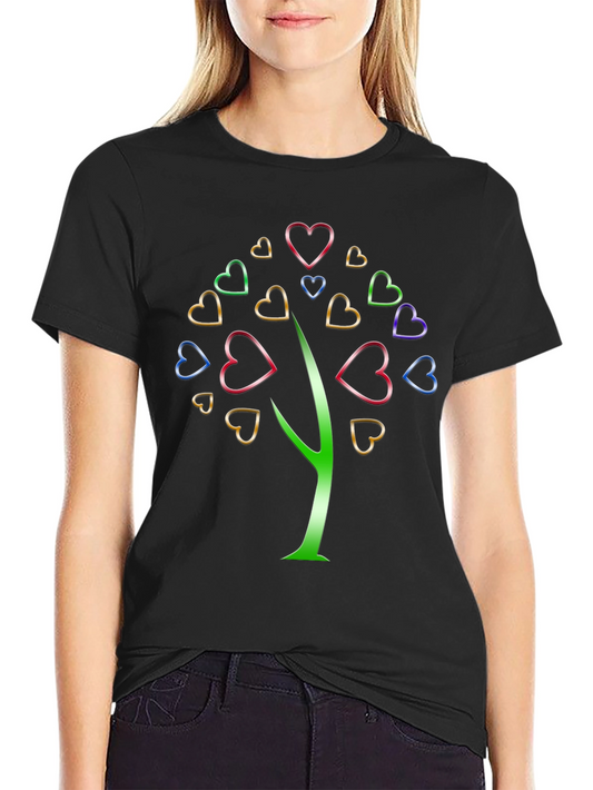 Heart Tree Graphic Tee - Stylish Unisex Black T-Shirt