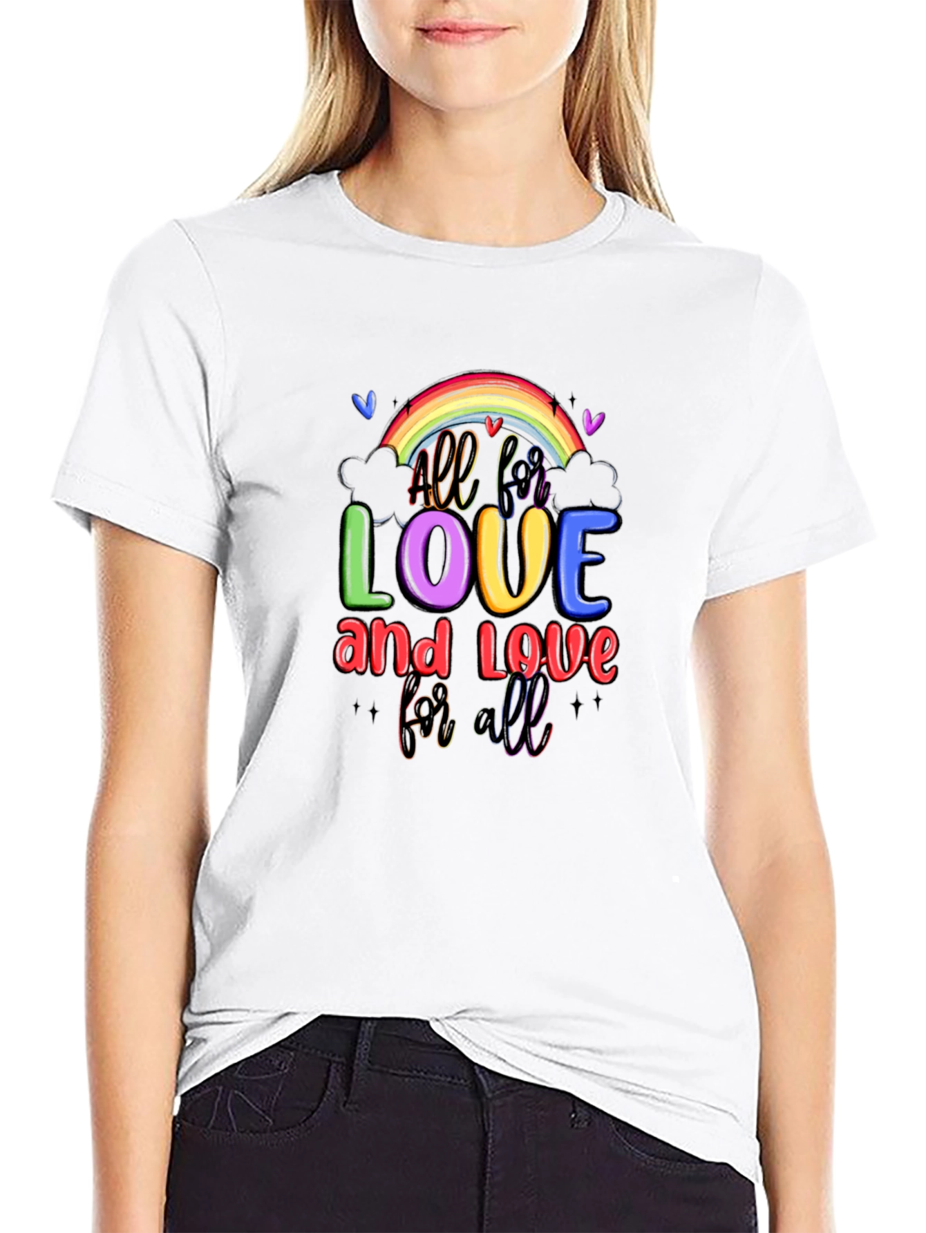All for Love Rainbow Graphic Tee