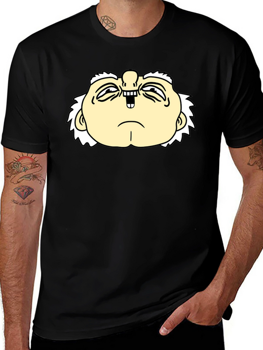 Funny Cartoon Face Black T-Shirt