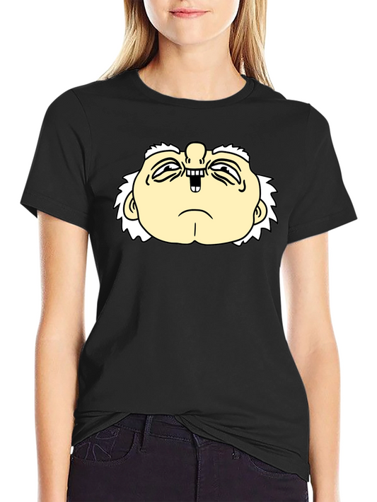 Funny Cartoon Face Black T-Shirt