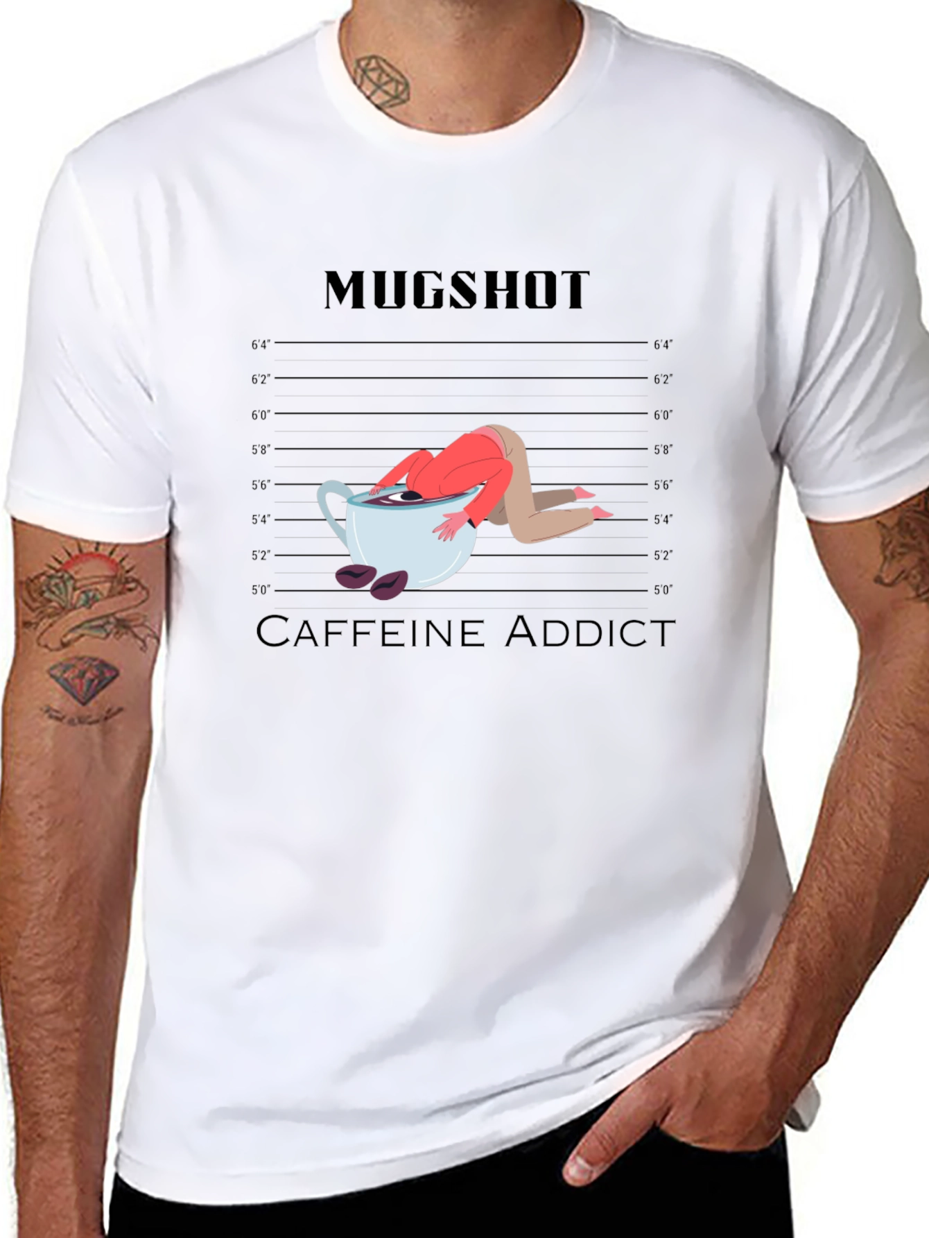 Mugshot Caffeine Addict Graphic T-Shirt