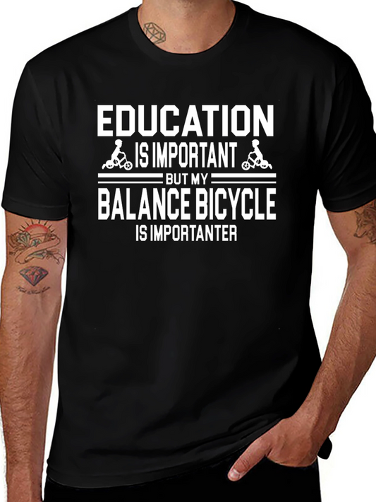 Funny Balance Bicycle Is Importanter Black T-Shirt