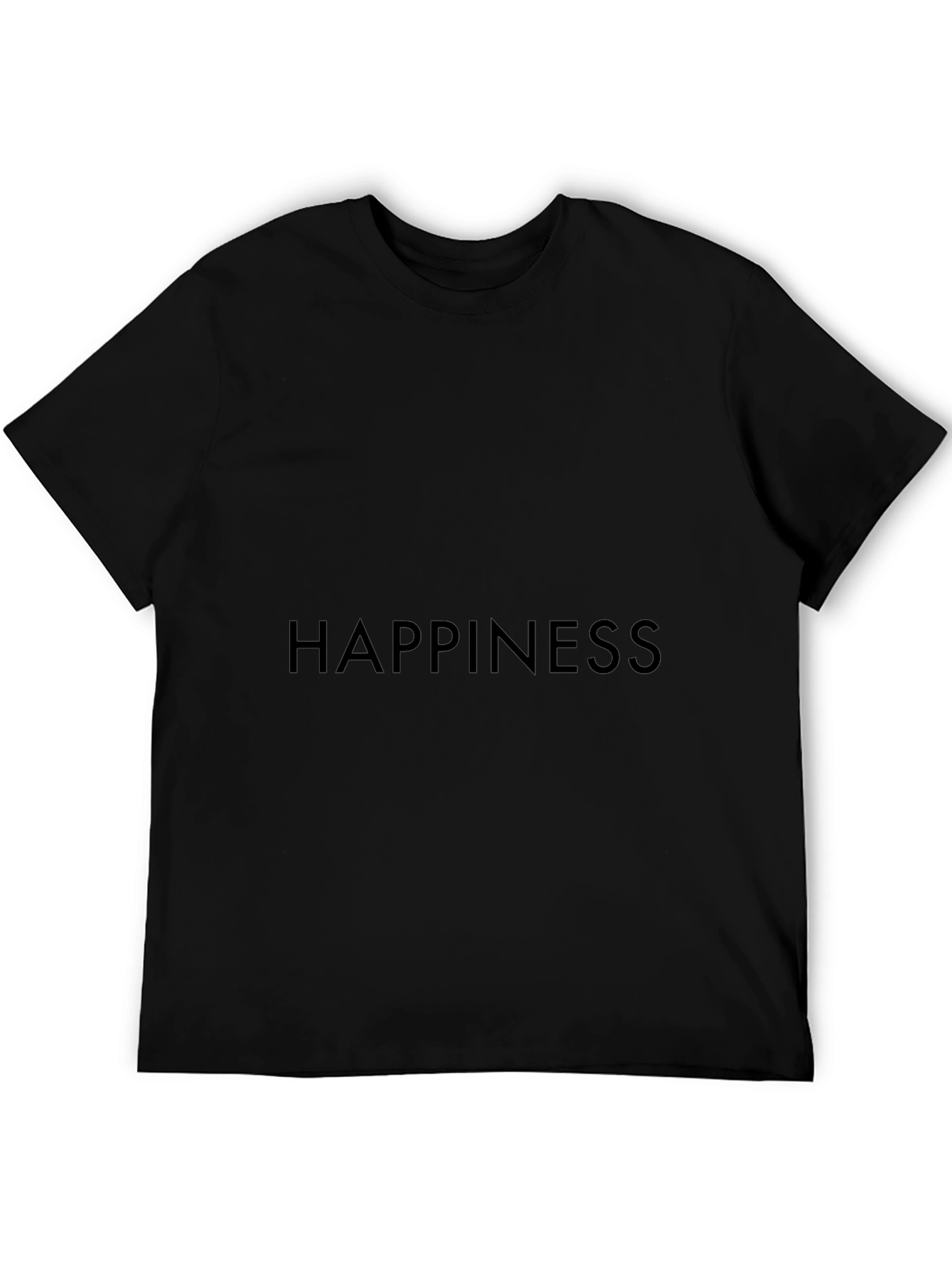 Happiness Graphic Tee - Classic Black Comfort
