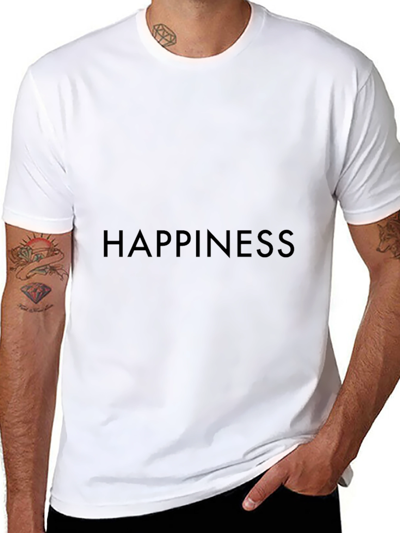 Happiness Graphic Tee - Classic Black Comfort