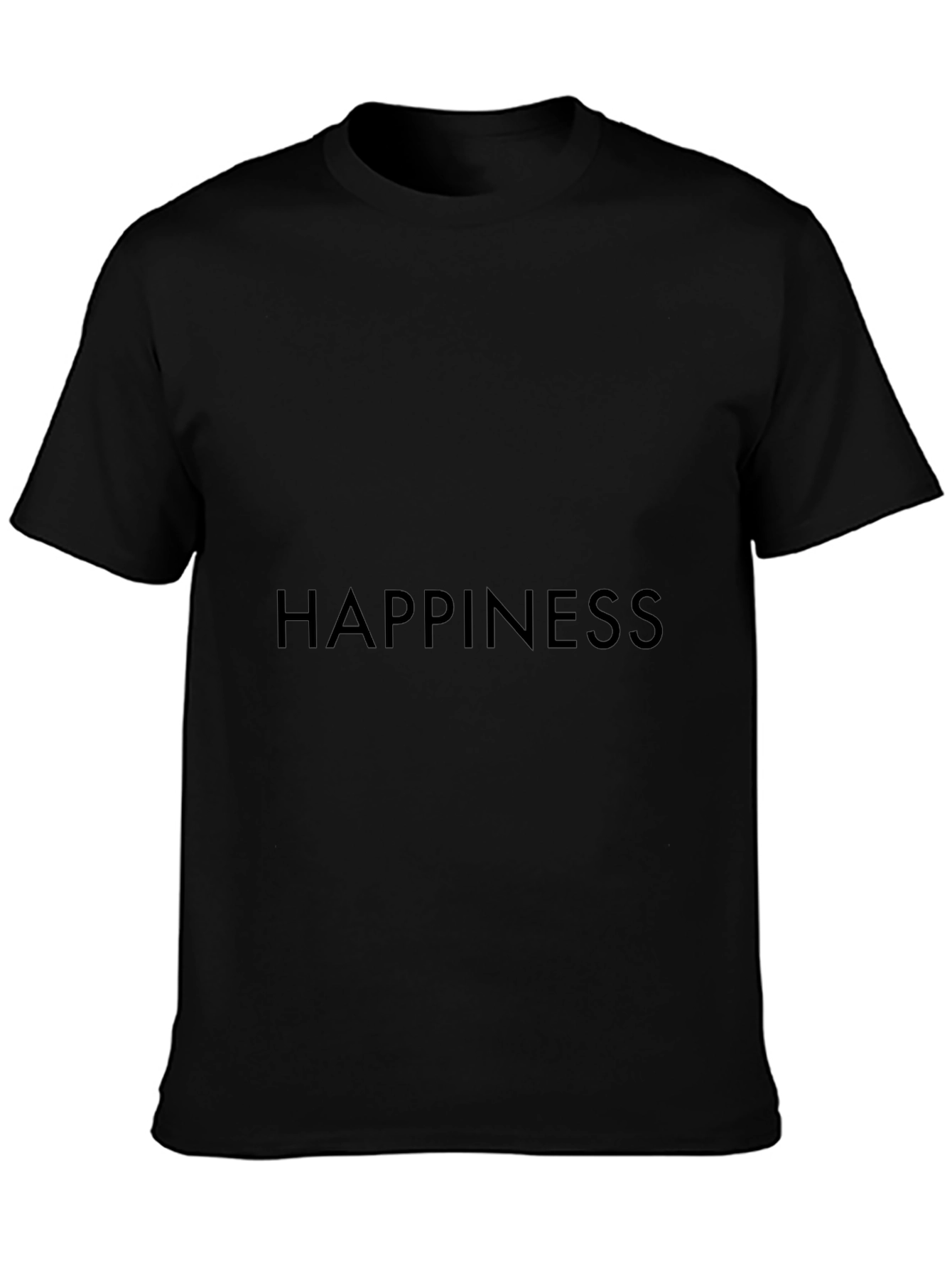 Happiness Graphic Tee - Classic Black Comfort