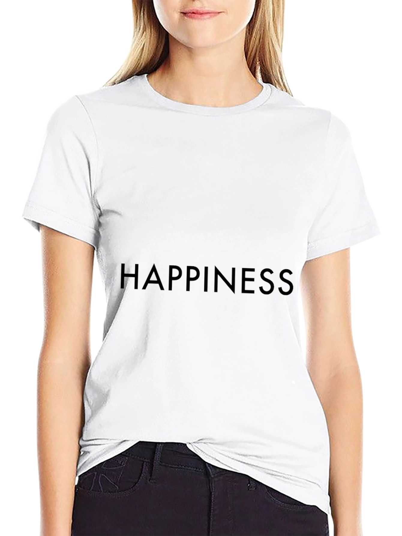 Happiness Graphic Tee - Classic Black Comfort