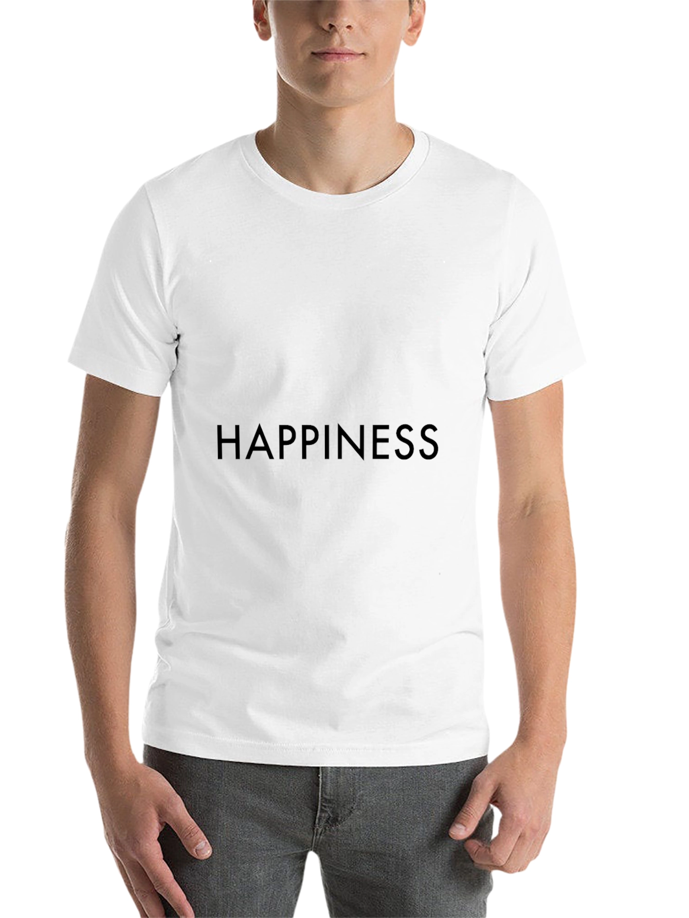 Happiness Graphic Tee - Classic Black Comfort
