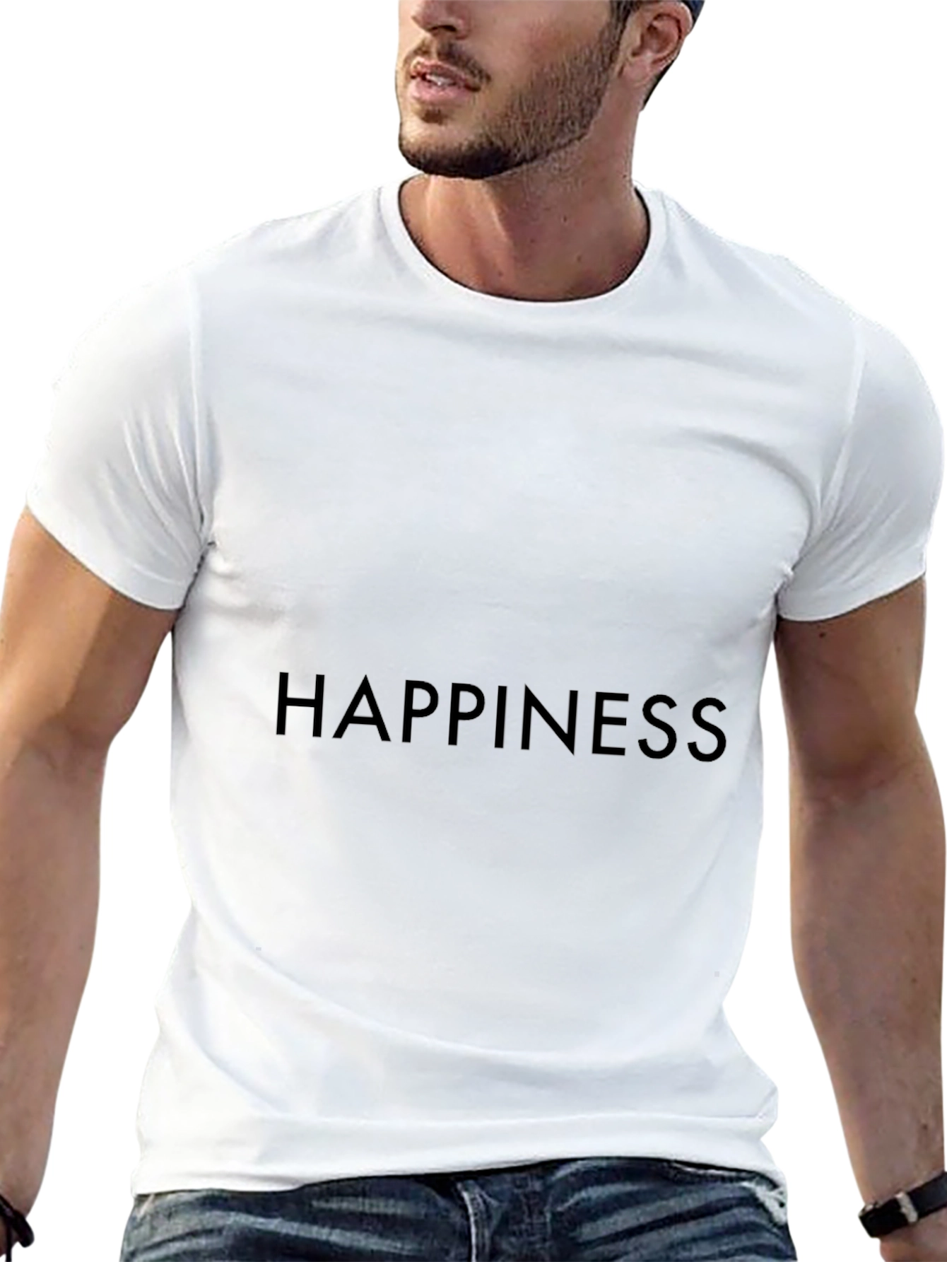 Happiness Graphic Tee - Classic Black Comfort