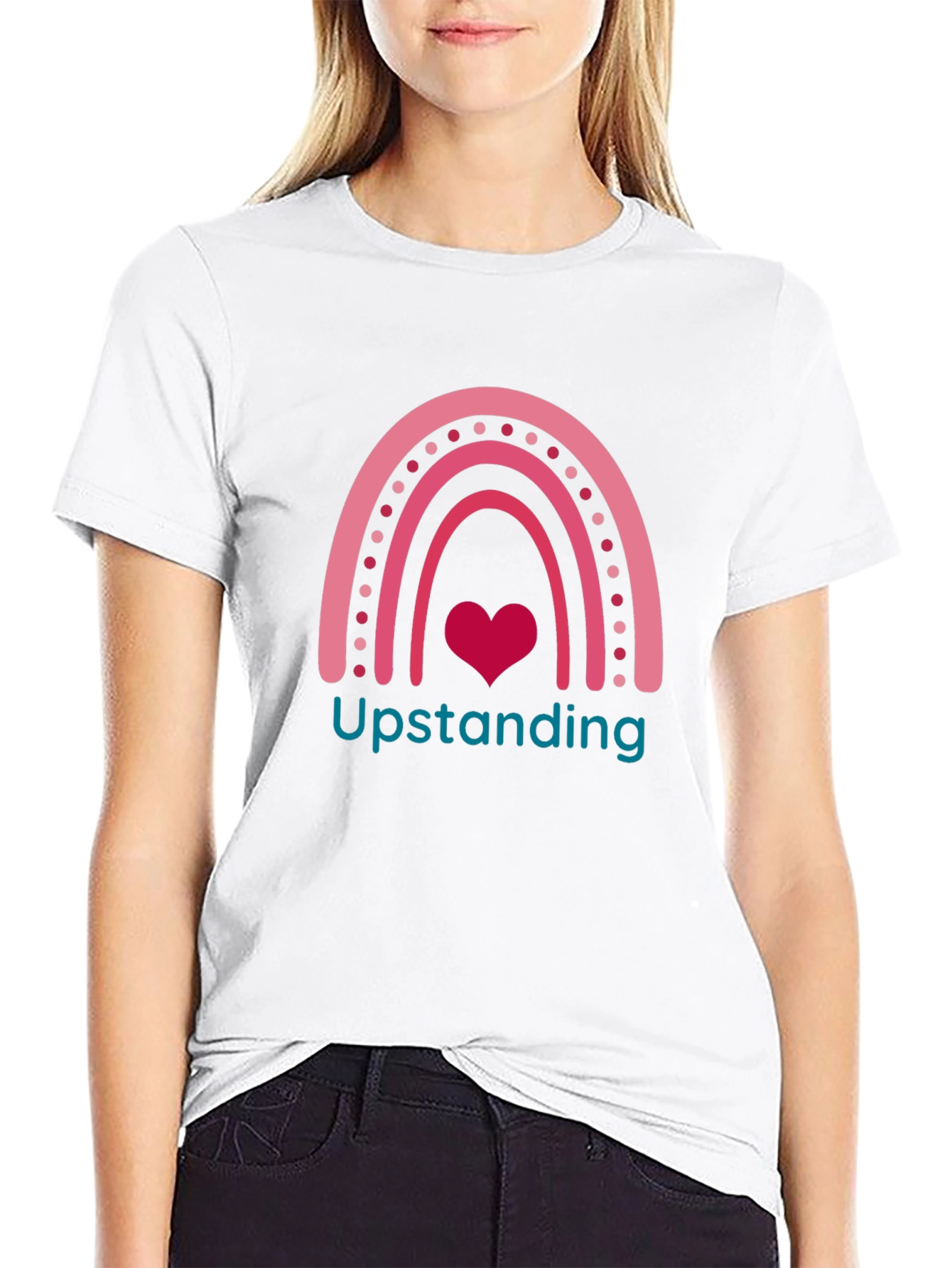 Upstanding Rainbow Heart Graphic Tee