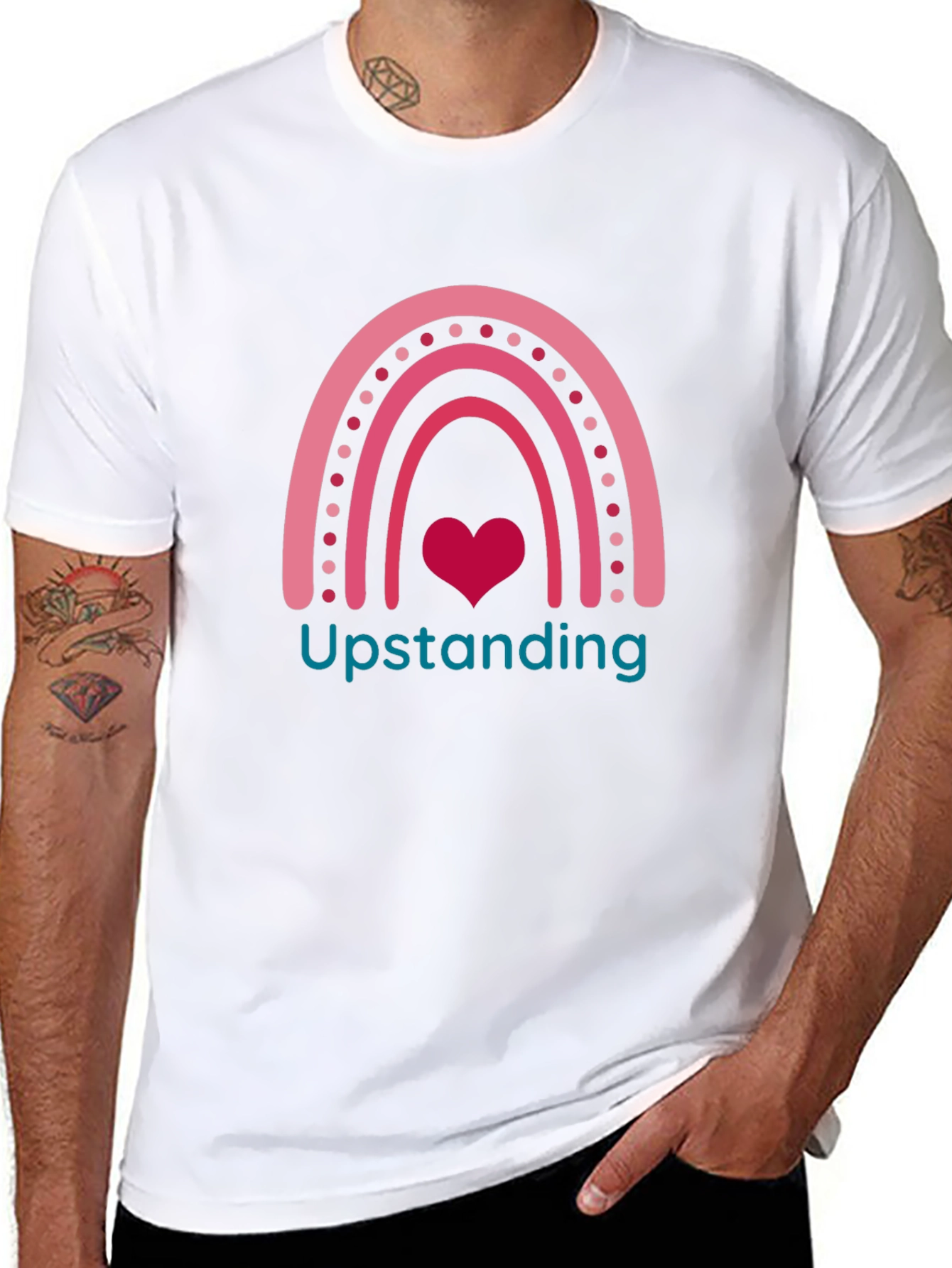 Upstanding Rainbow Heart Graphic Tee