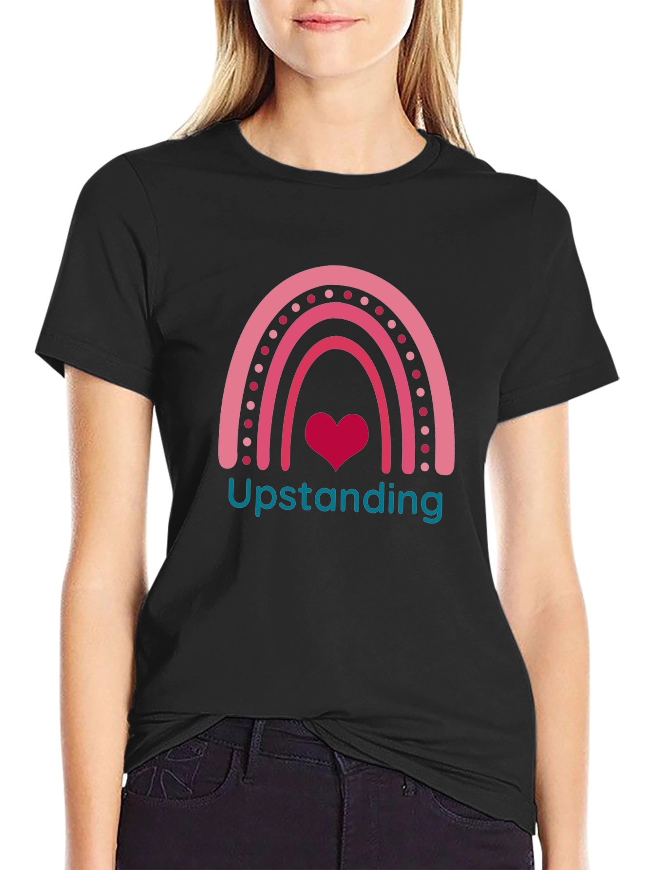 Upstanding Rainbow Heart Graphic Tee