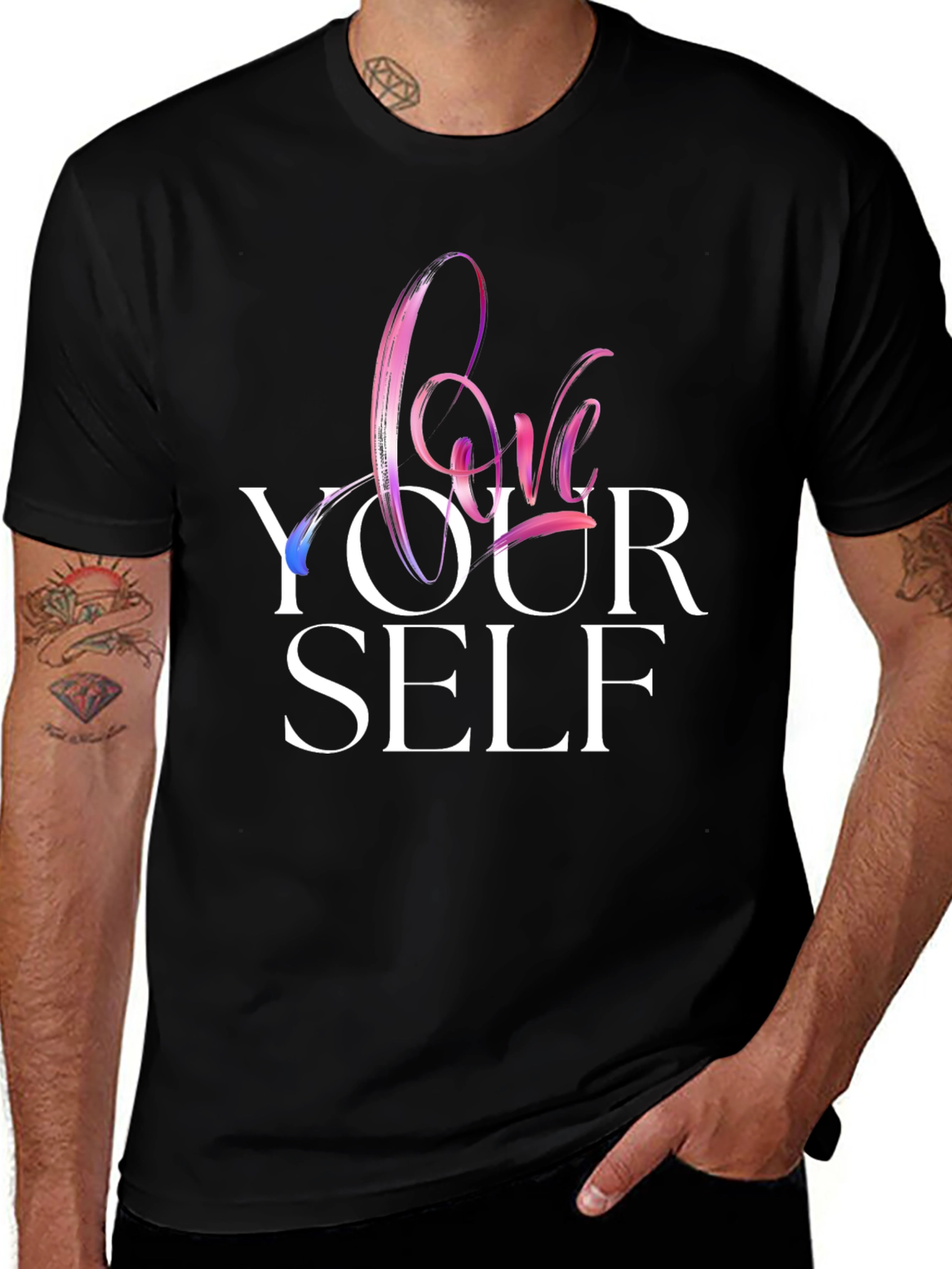 Love Yourself Graphic T-Shirt - Black