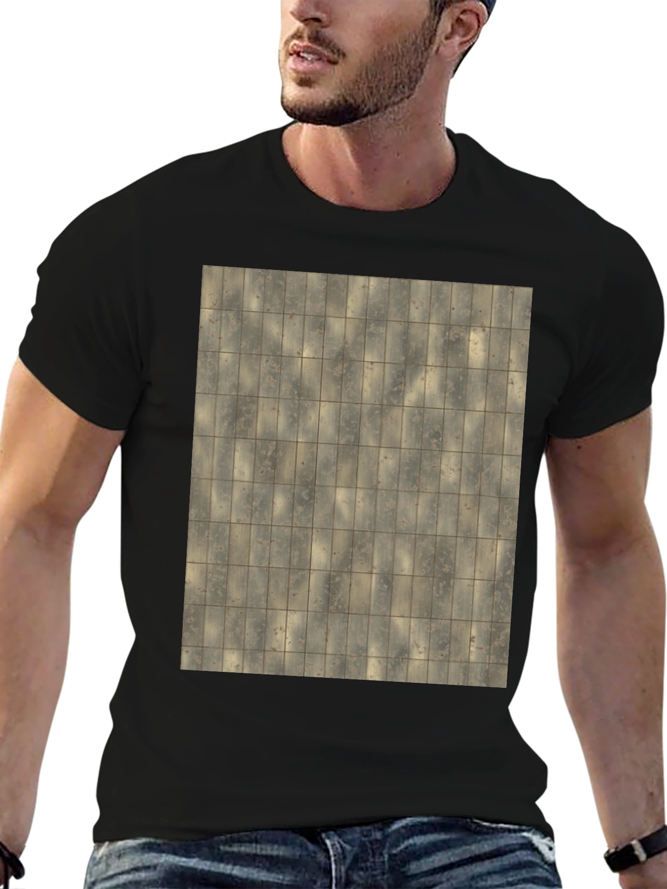 Tiled Pattern Graphic T-Shirt