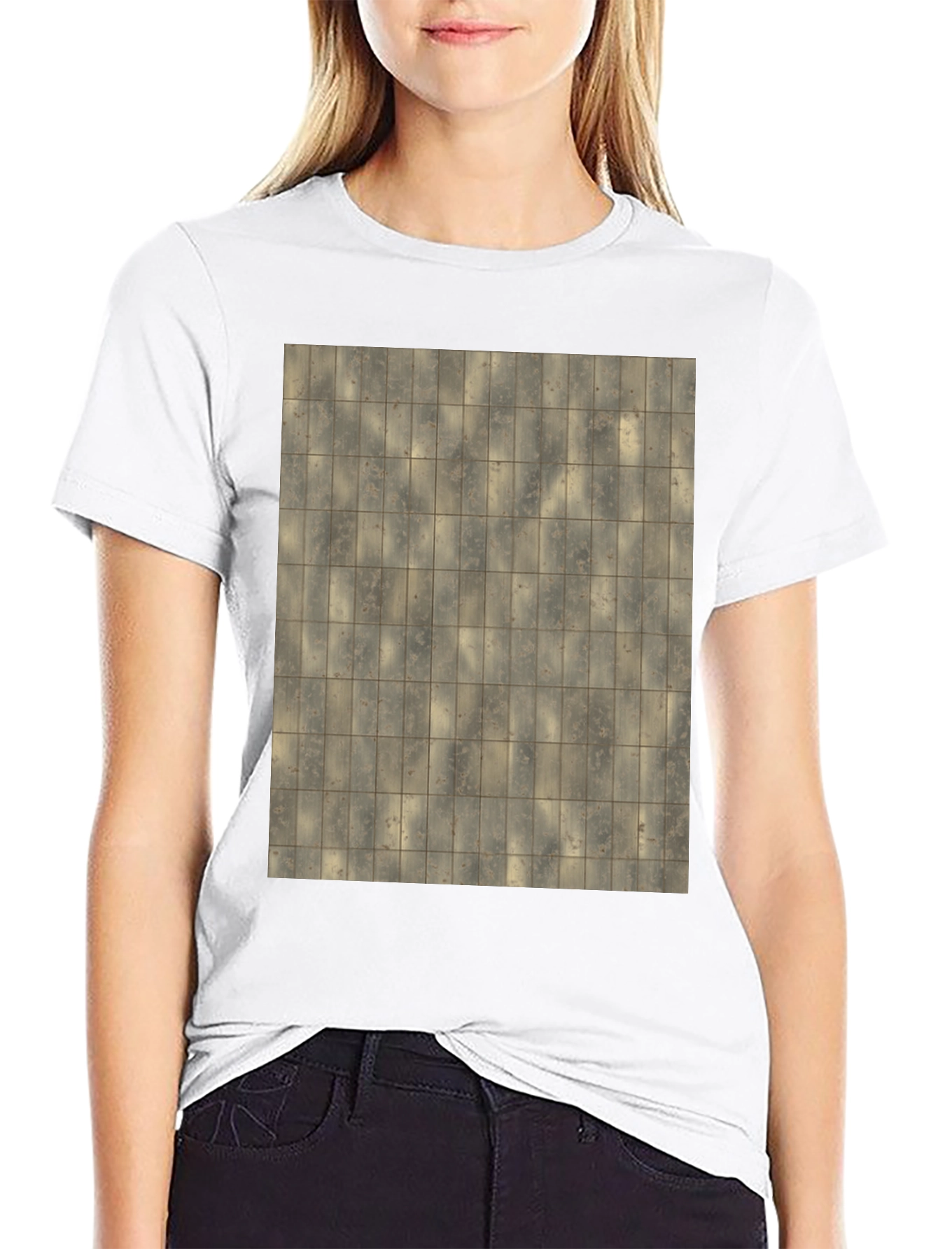 Tiled Pattern Graphic T-Shirt