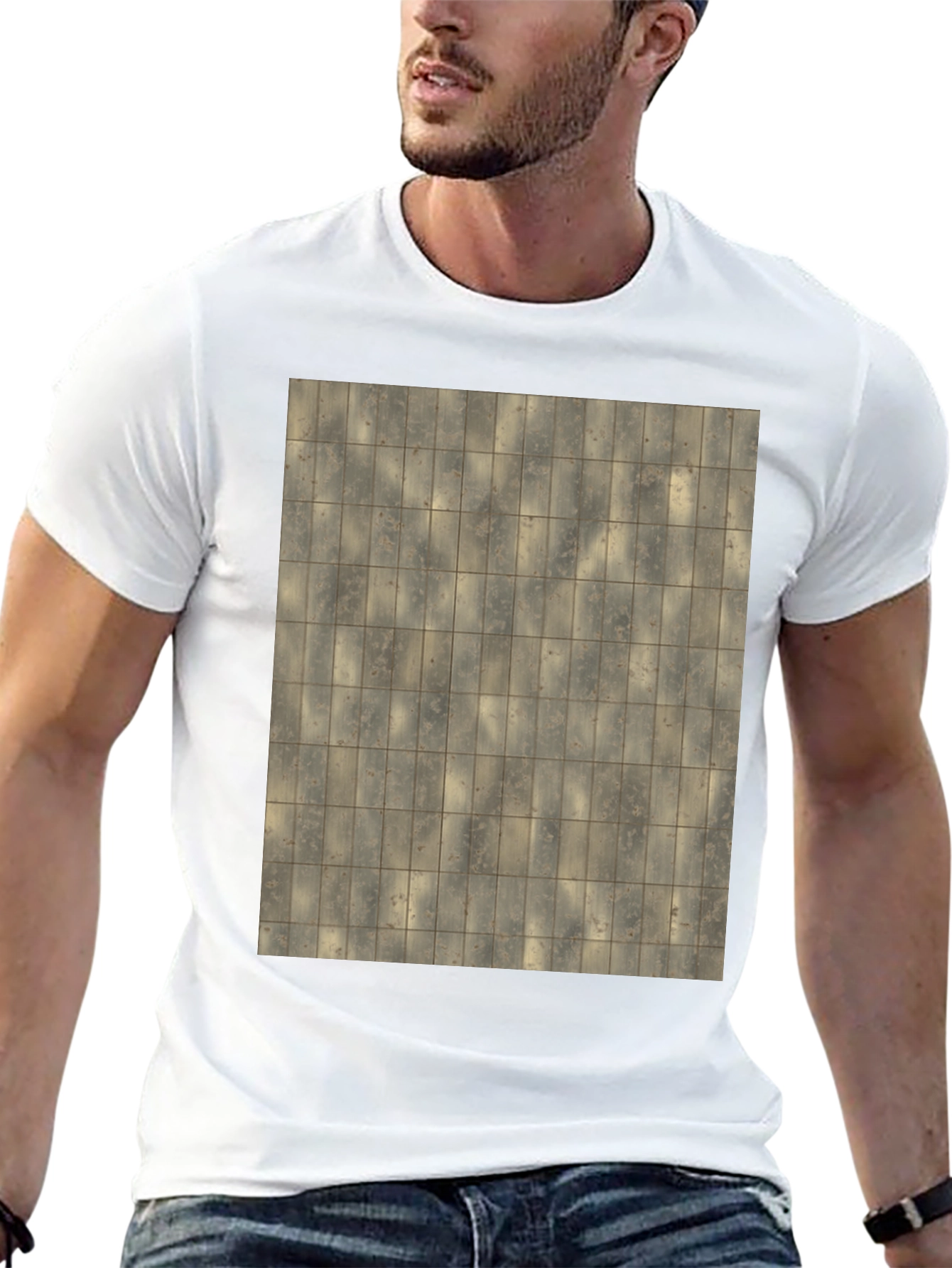 Tiled Pattern Graphic T-Shirt