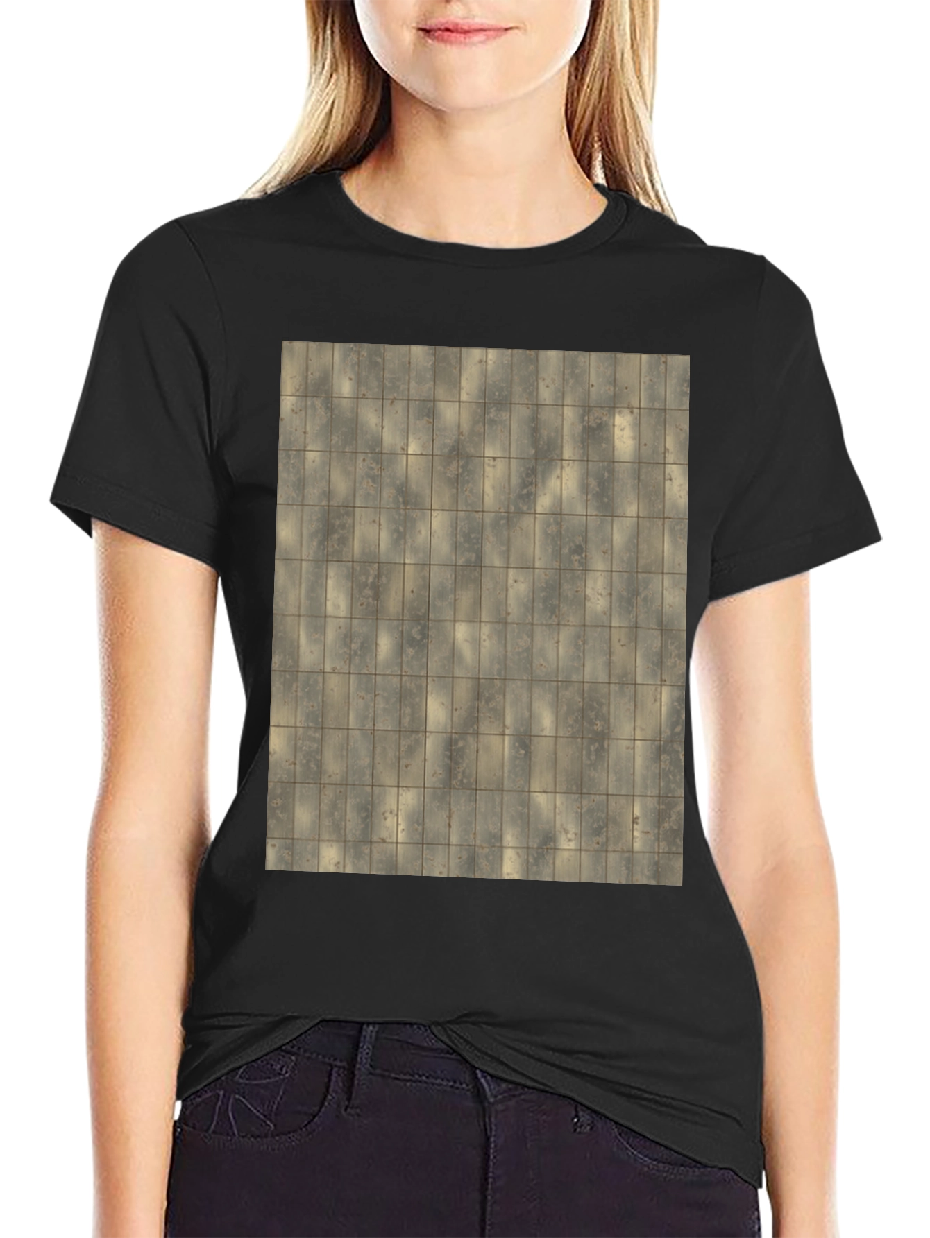 Tiled Pattern Graphic T-Shirt
