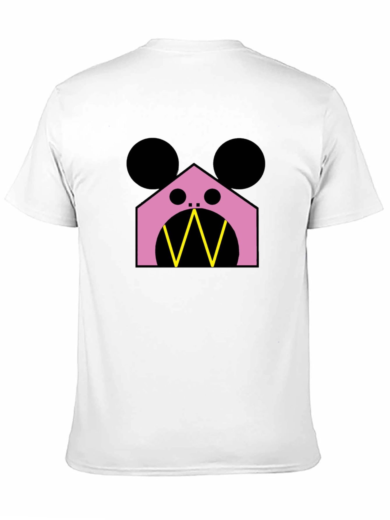 Geometric Character T-Shirt - Pink & Black