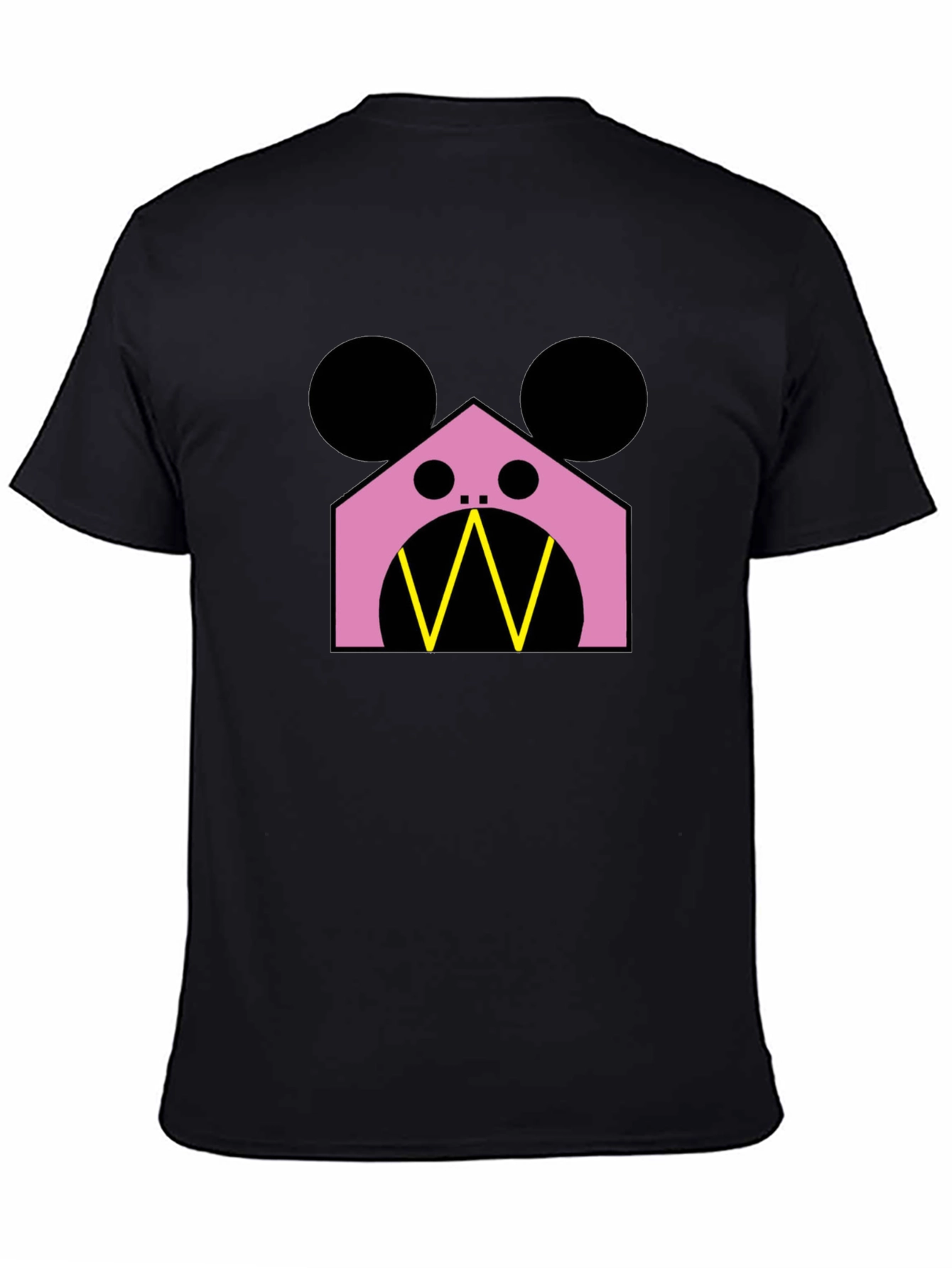 Geometric Character T-Shirt - Pink & Black