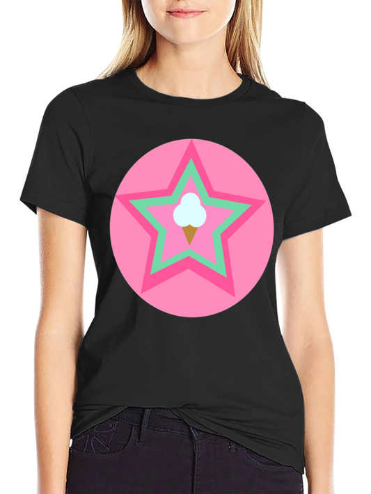 Ice Cream Star Graphic Tee - Black