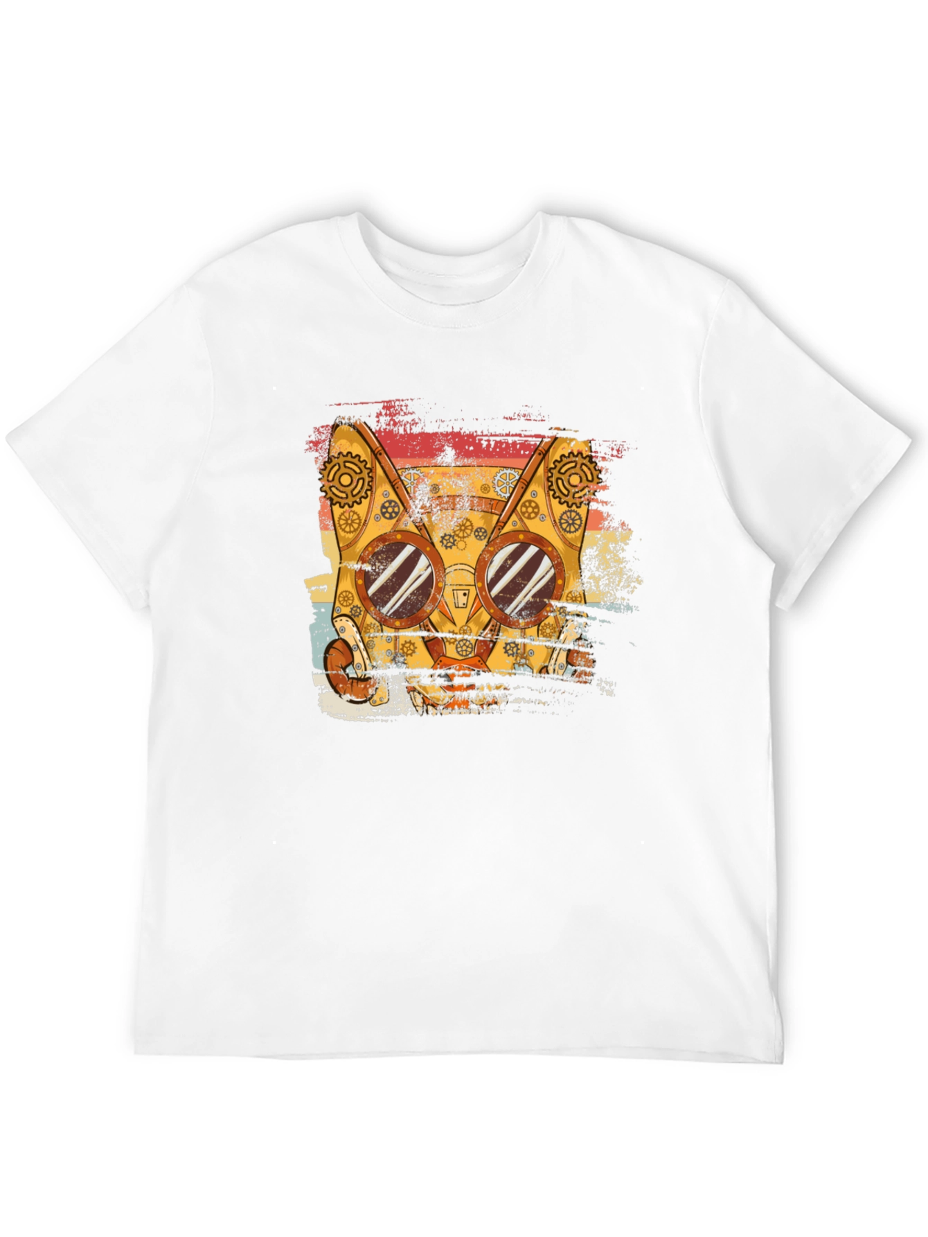 Steampunk Cat T-Shirt - Retro Style Tee