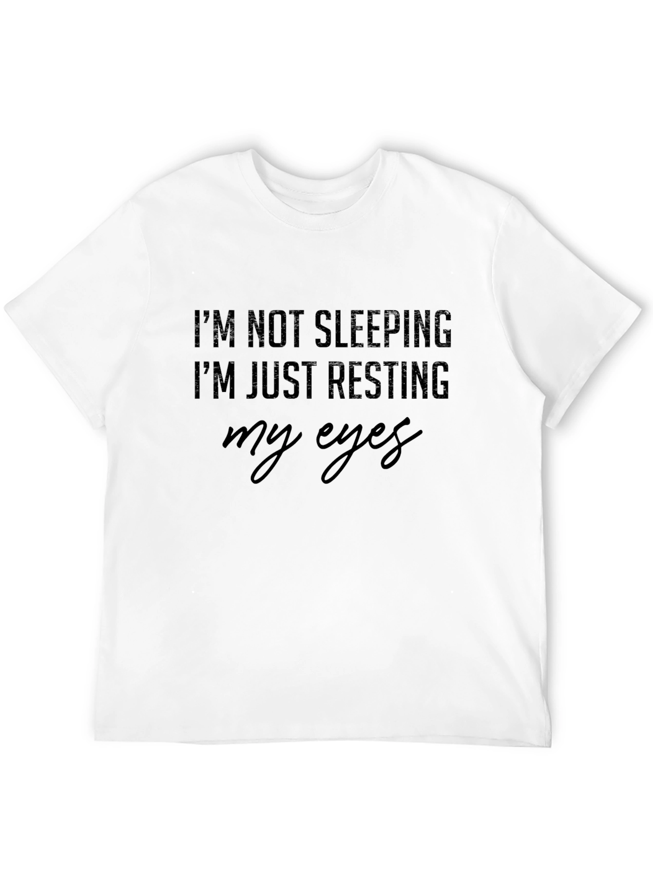 Resting Eyes Graphic Tee - Black Cotton T-Shirt