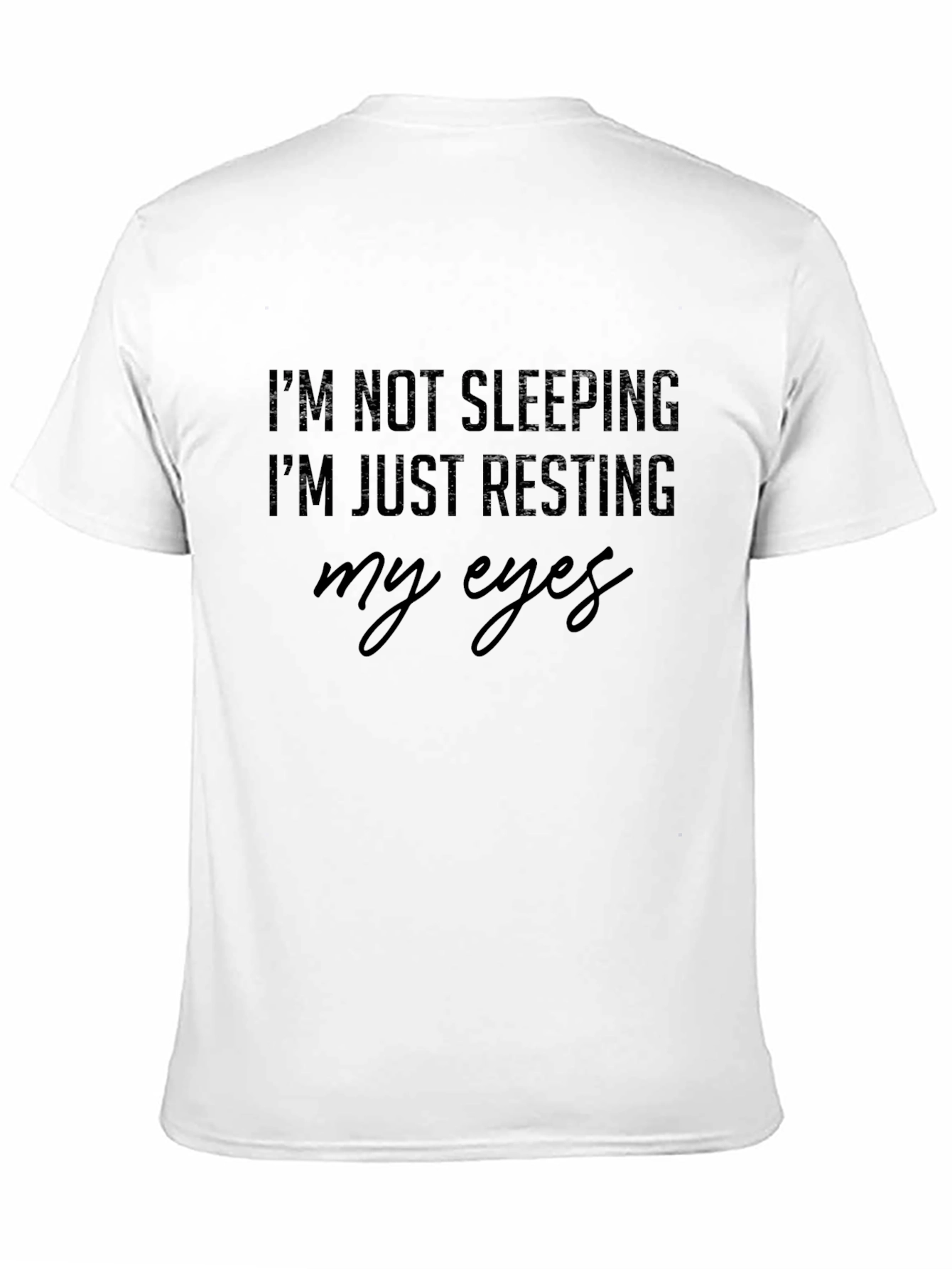 Resting Eyes Graphic Tee - Black Cotton T-Shirt