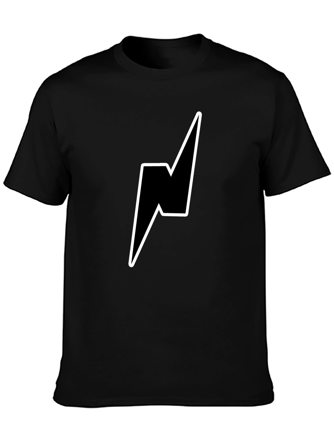 Lightning Bolt Graphic Tee - Stylish Black T-Shirt