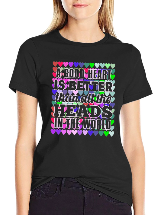 A Good Heart Tee - Colorful Heart Graphic T-Shirt