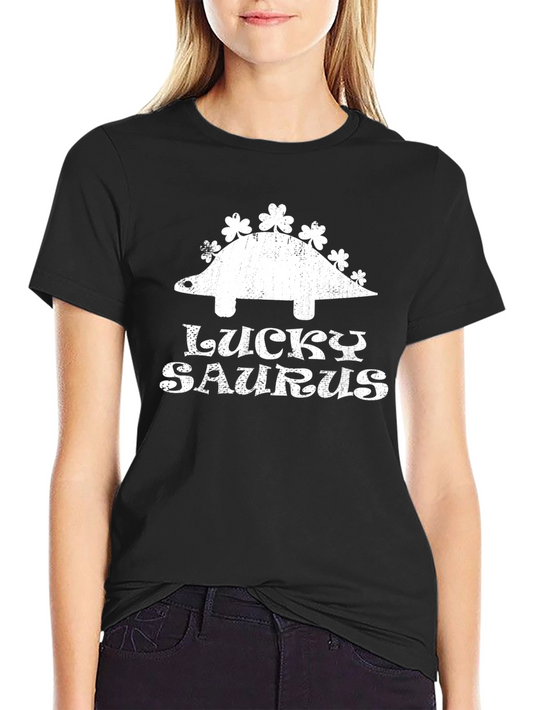 Lucky Saurus Graphic Tee - St. Patricks Day Dinosaur Shirt