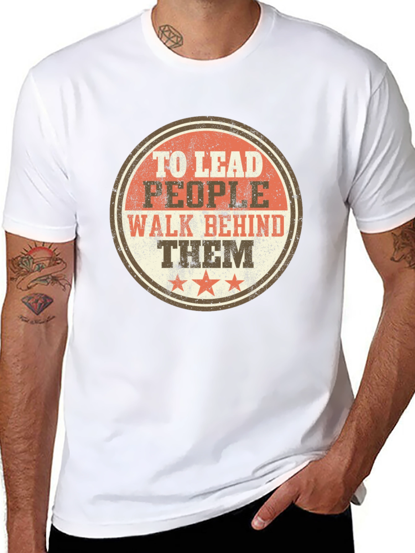 To Lead People Walk Behind Them Black T-Shirt