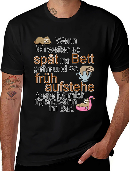 Funny Sloth T-Shirt: Spät Ins Bett