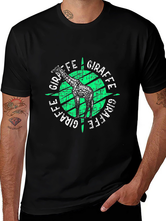 Giraffe Graphic Print T-Shirt